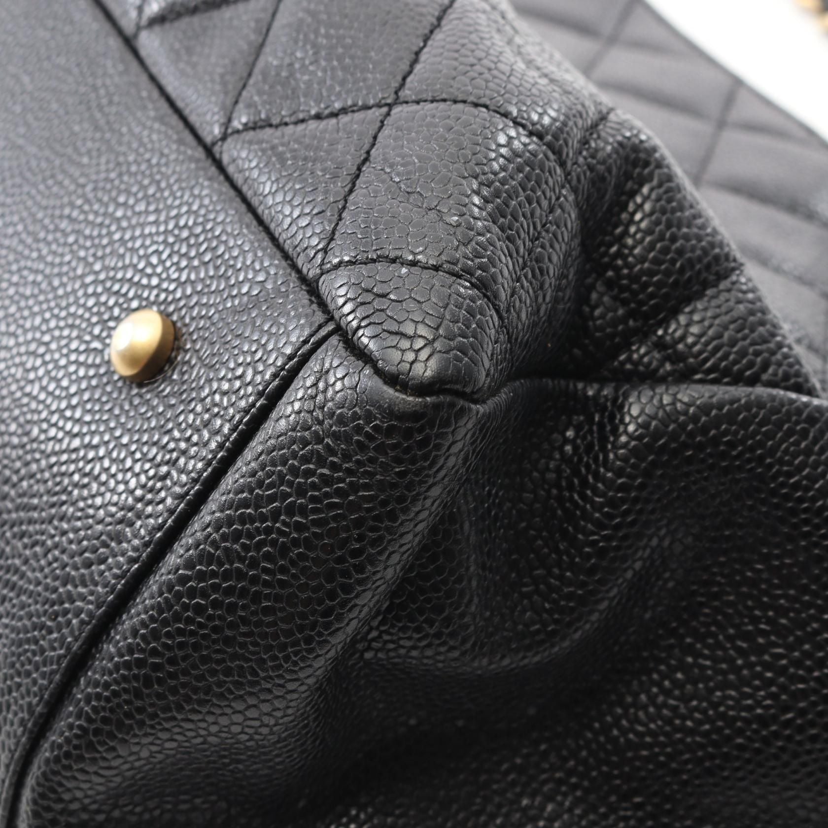 Chanel Black Matelasse Handbag Calfskin (cowhide)