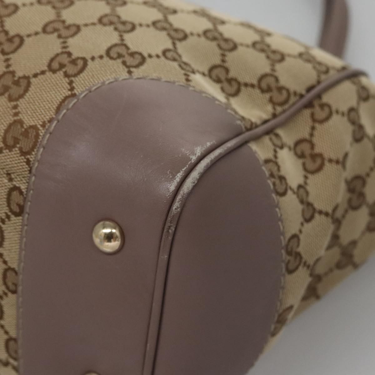 Gucci Gg Canvas Tote Bag Beige Gold 257061 Auth
