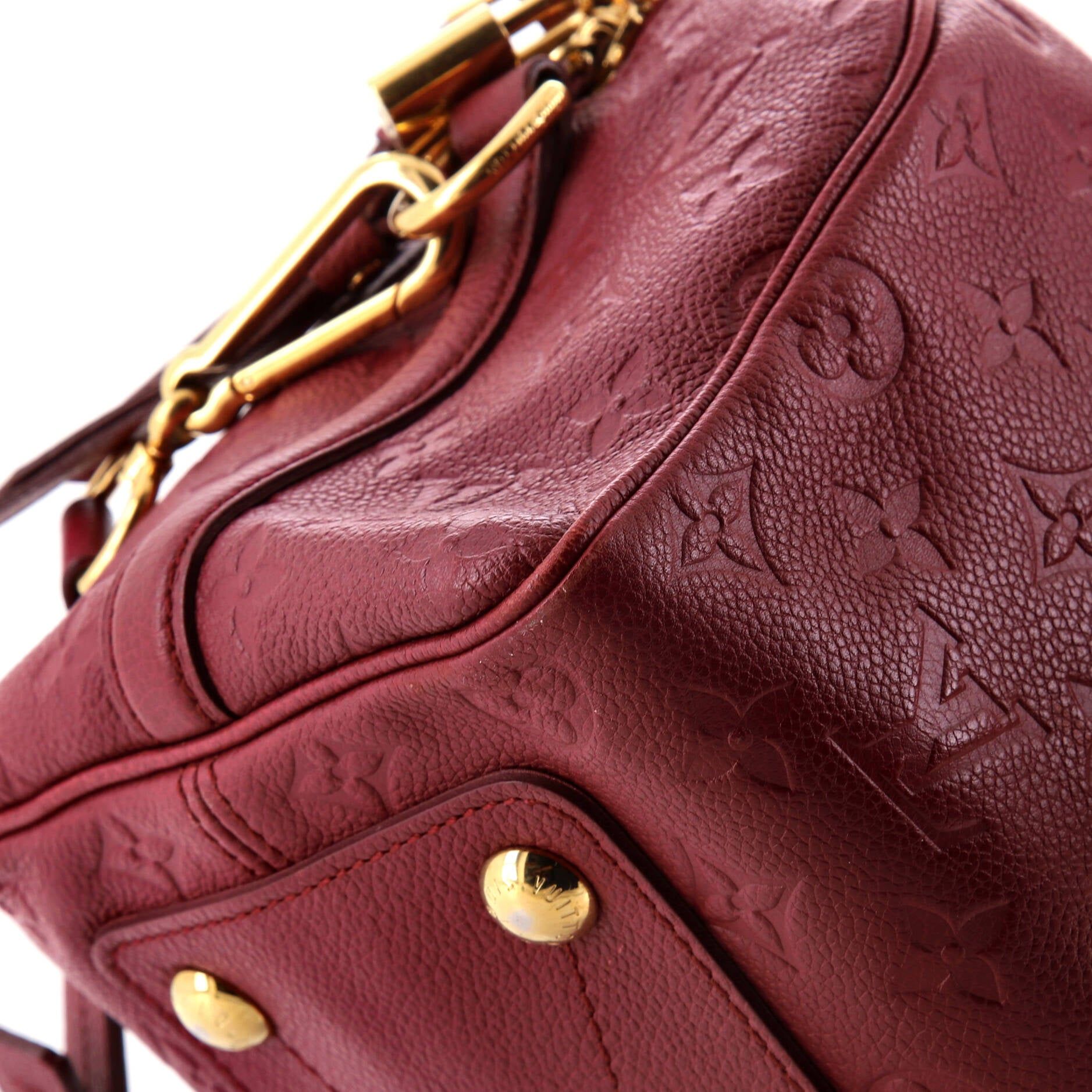 Louis Vuitton Speedy Bandouliere Bag Monogram Empreinte Leather 25