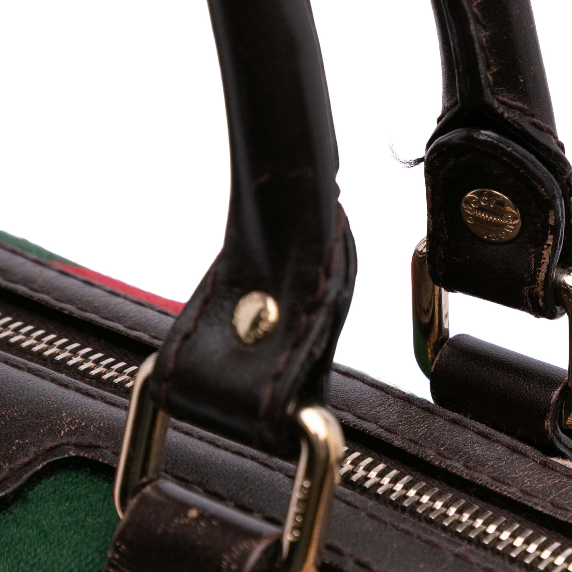 Gucci Medium GG Canvas Web Joy Boston Bag Brown