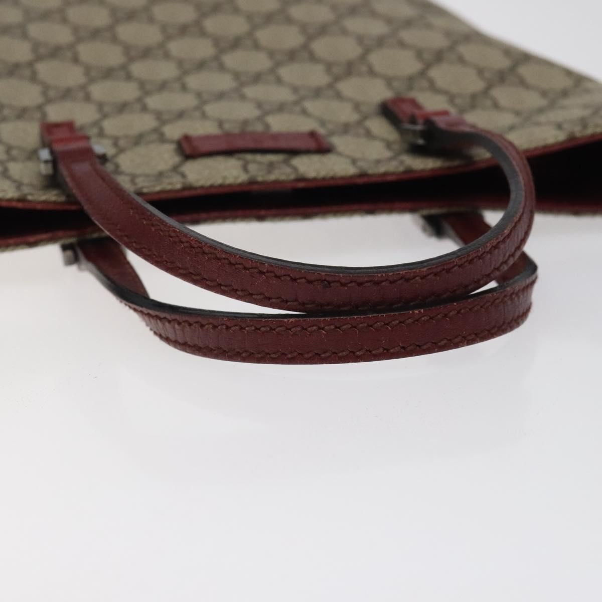 Gucci Gg Supreme Hand Bag Pvc Leather Beige 117551 Auth