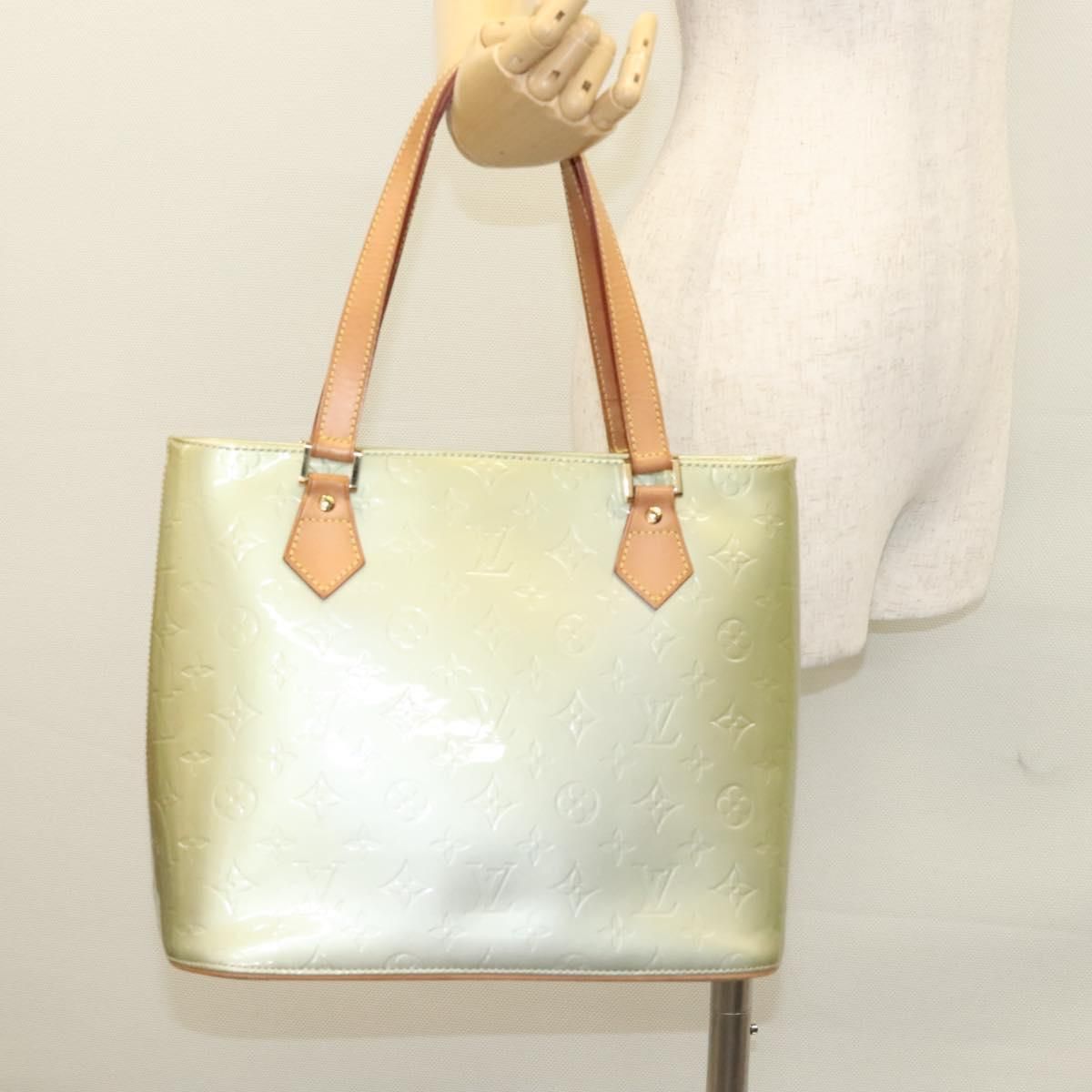 Louis Vuitton Vernis Houston Hand Bag Gris M 91053 Lv Auth
