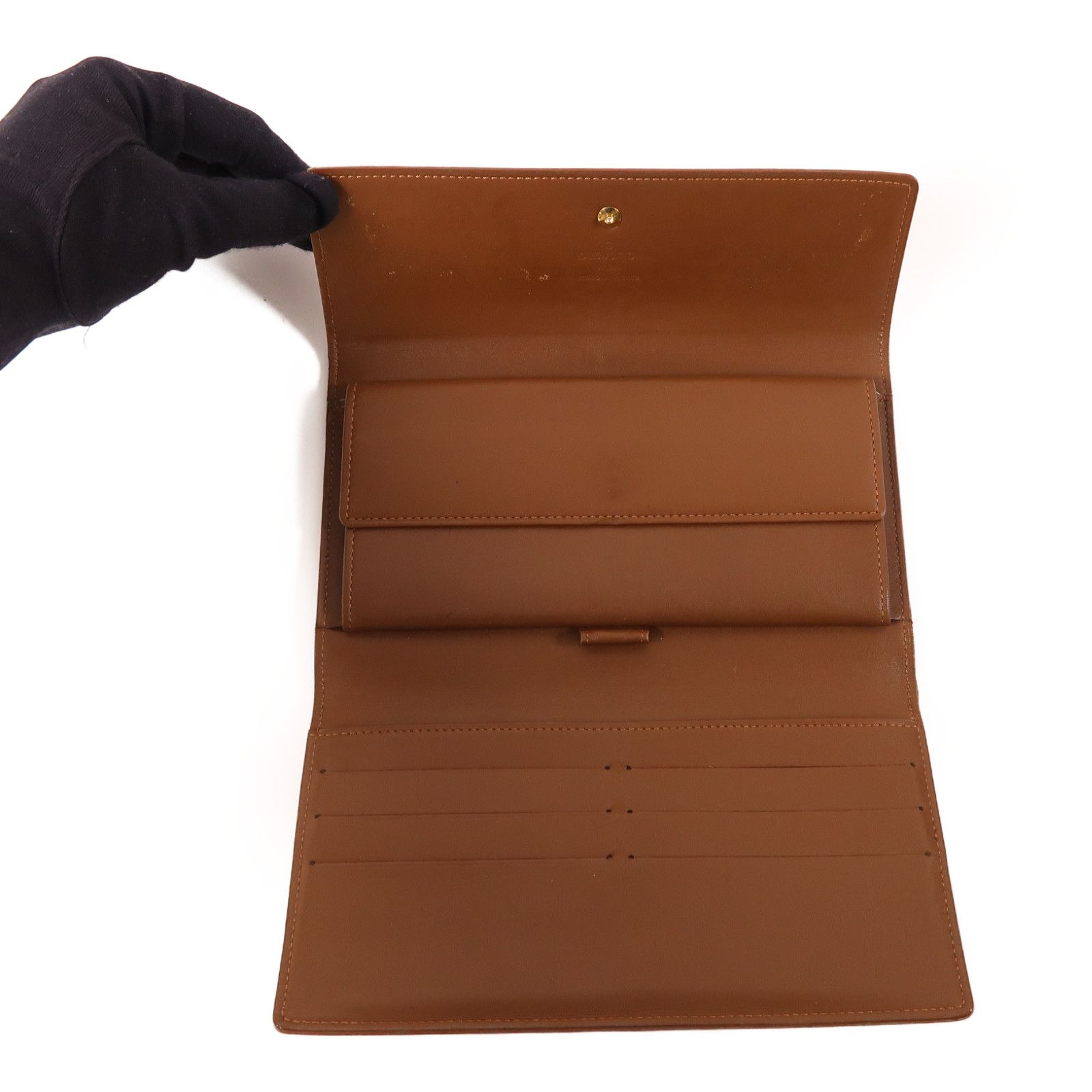 Louis Vuitton Vernis Long Wallet ____ Color Brown Double Sided Long Wallet M 65107