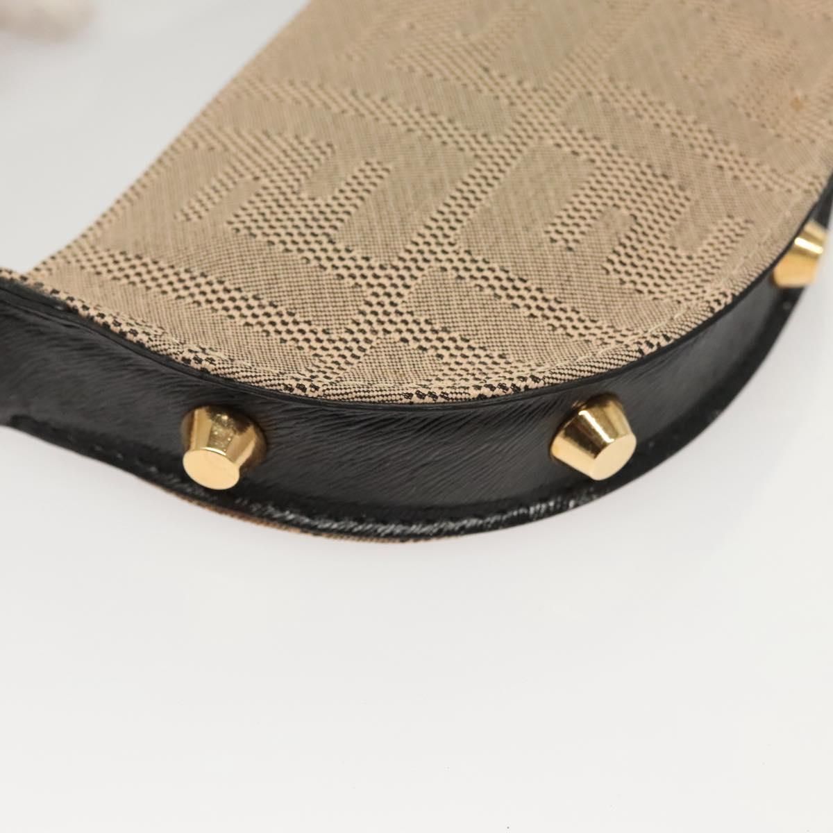 Fendi Zucca Canvas Accessory Pouch Beige Gold Auth
