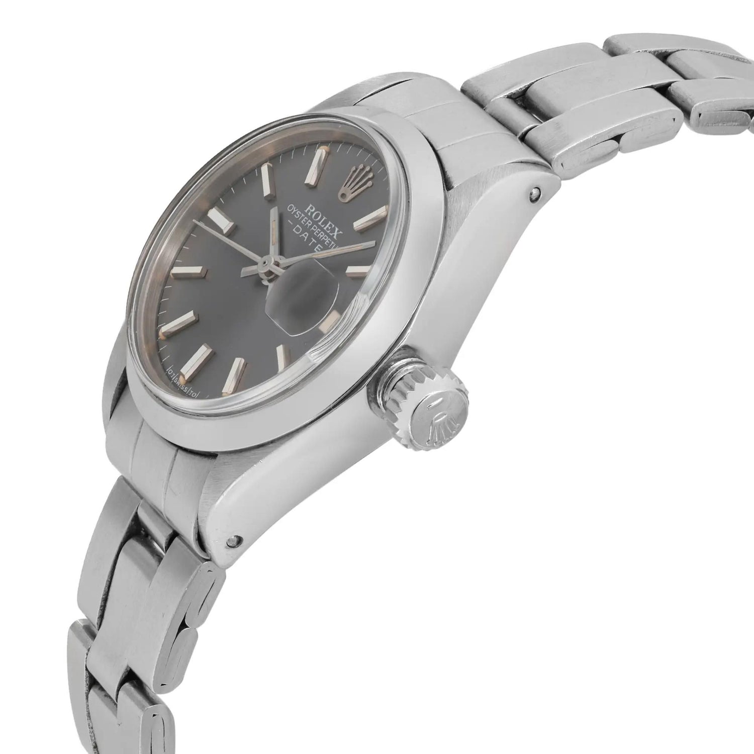 Rolex Perpetual Date 26mm Steel Slate Dial Ladies Automatic Watch 6916