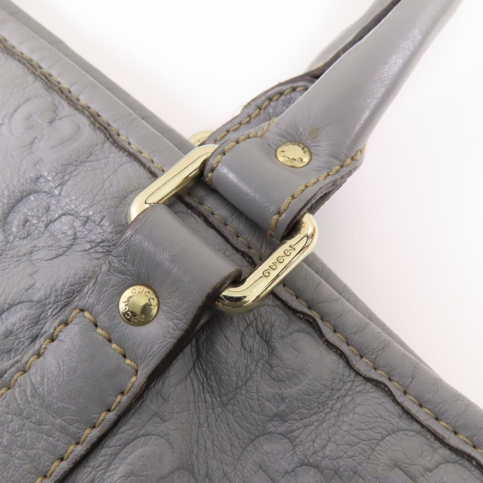 Gucci Cowhide Leather Tote Bag Gray Calfskin (cowhide) 201482