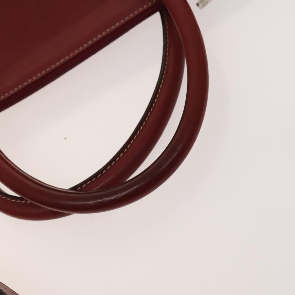 Loewe Anagram Hand Bag Leather 2way Red Silver Auth