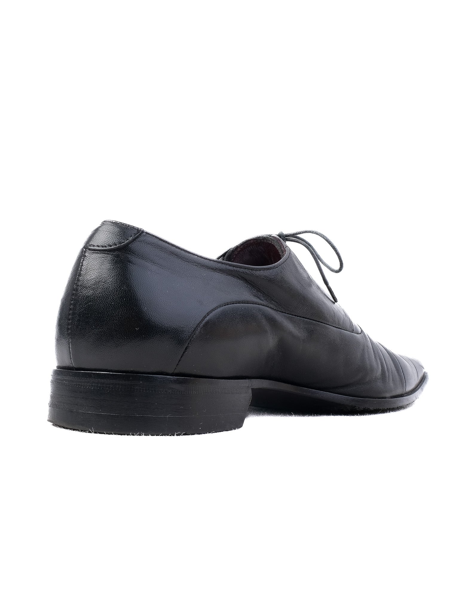 Excellent Valentino Black Leather Dress Shoes Size 42 for Men