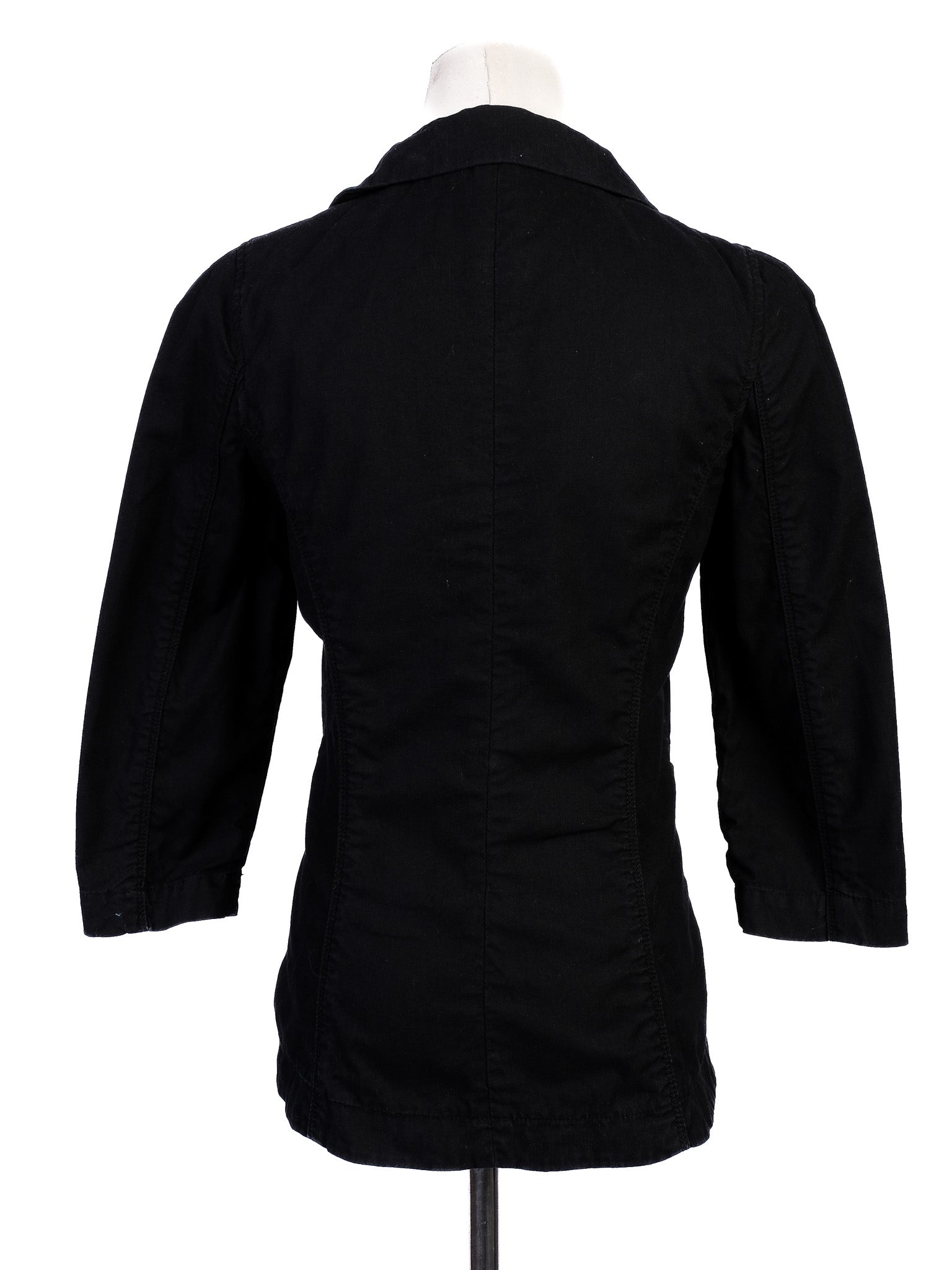 Excellent Diesel Black Cotton Jacket Size S with Tailored Fit