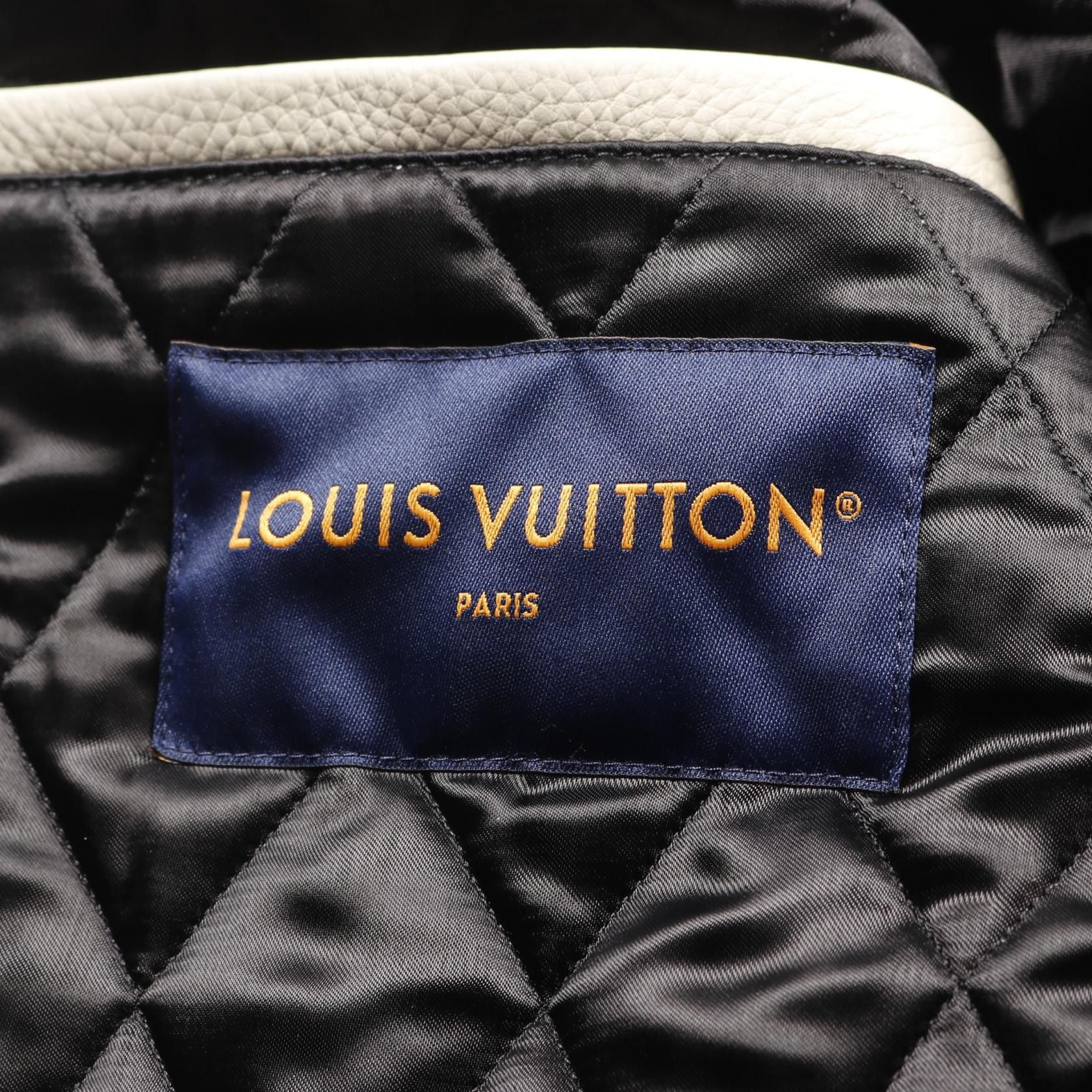 Louis Vuitton Leather And Nylon Blouson With Signature Logo Black Beige Stajan Rm 241m Bqv Hql 02e