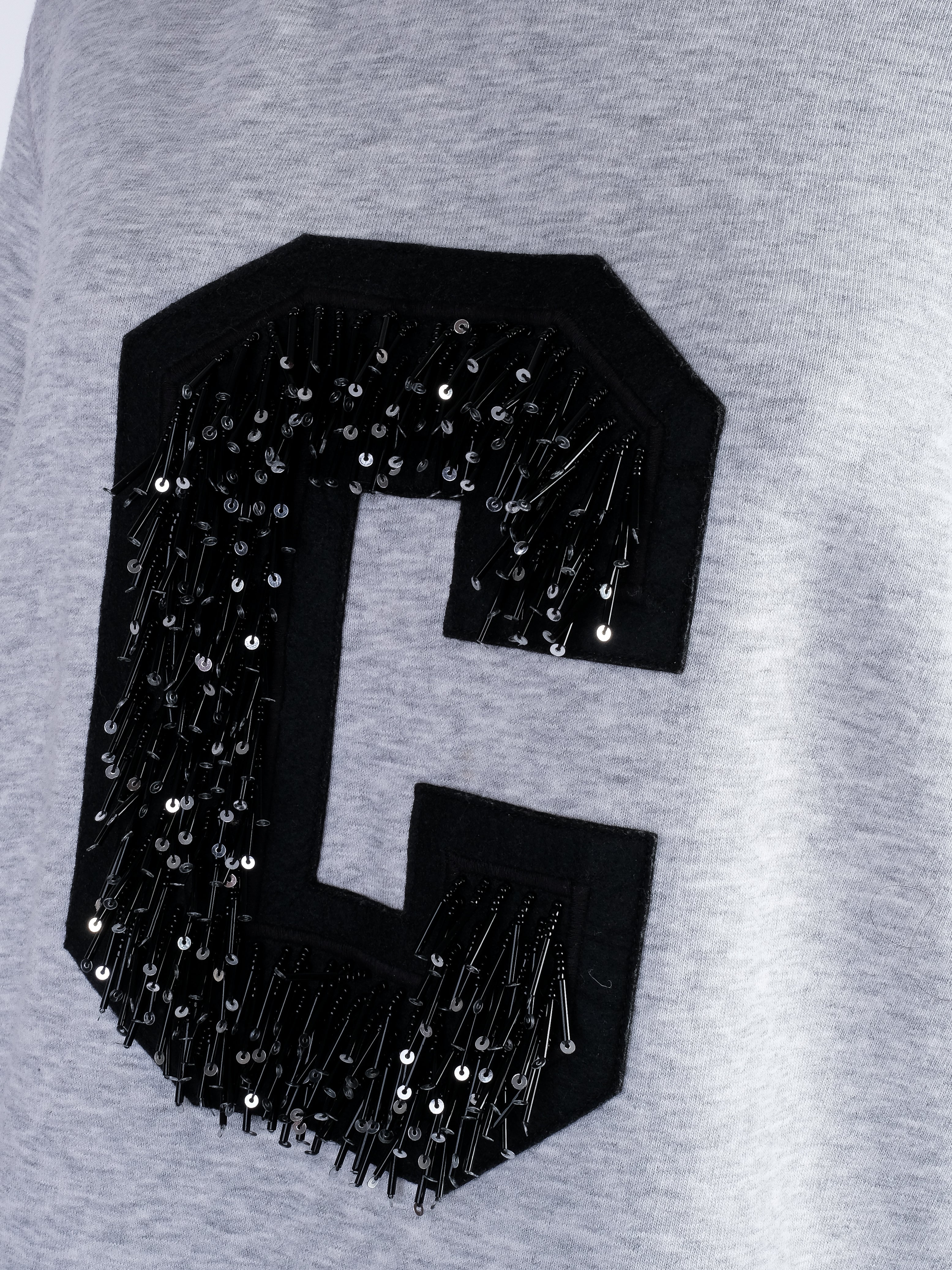 Sportmax Gray Sweatshirt with Sequin &