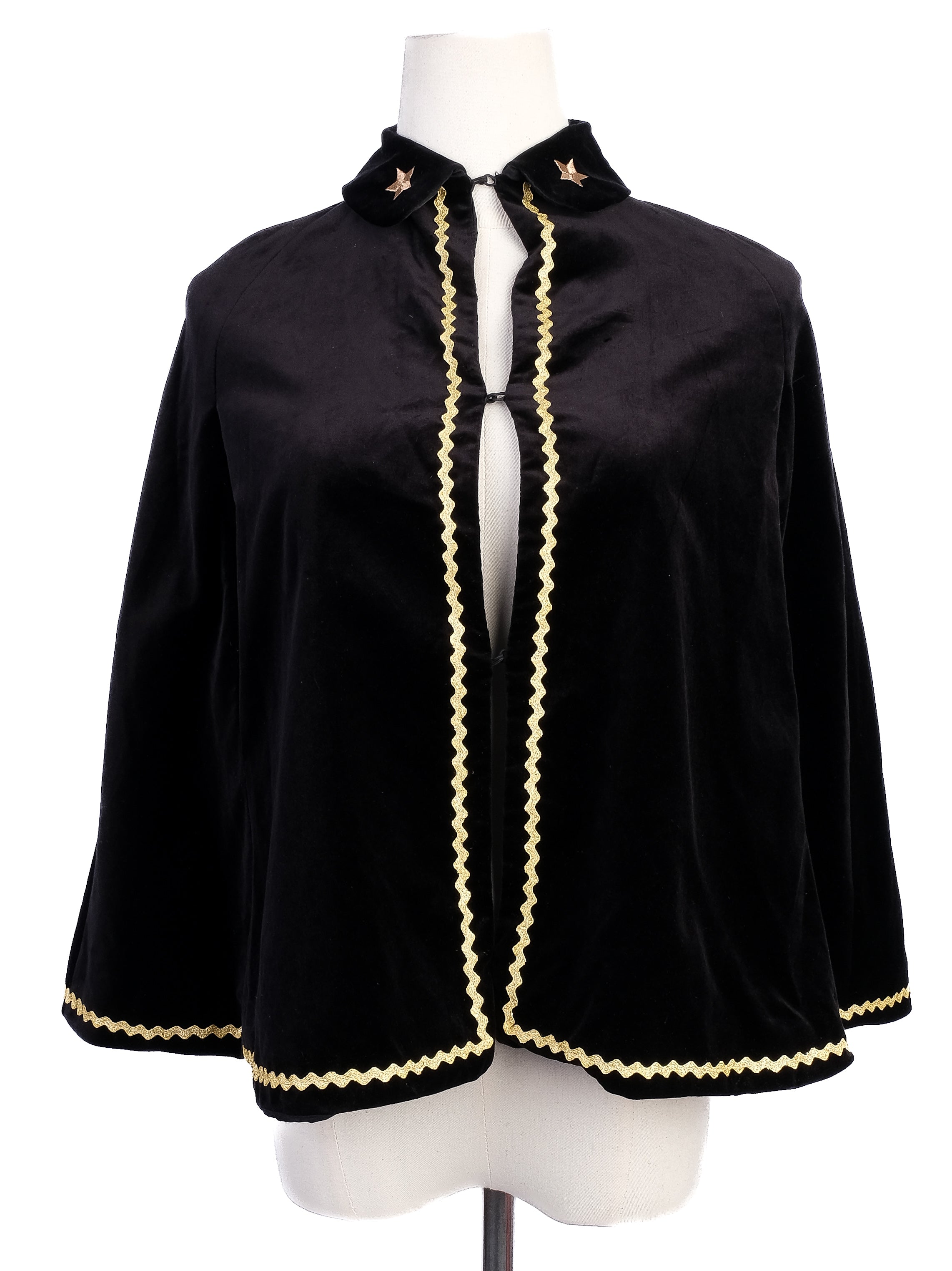 Gucci Kids Black Velvet Cape with Gold Detailing Size 6