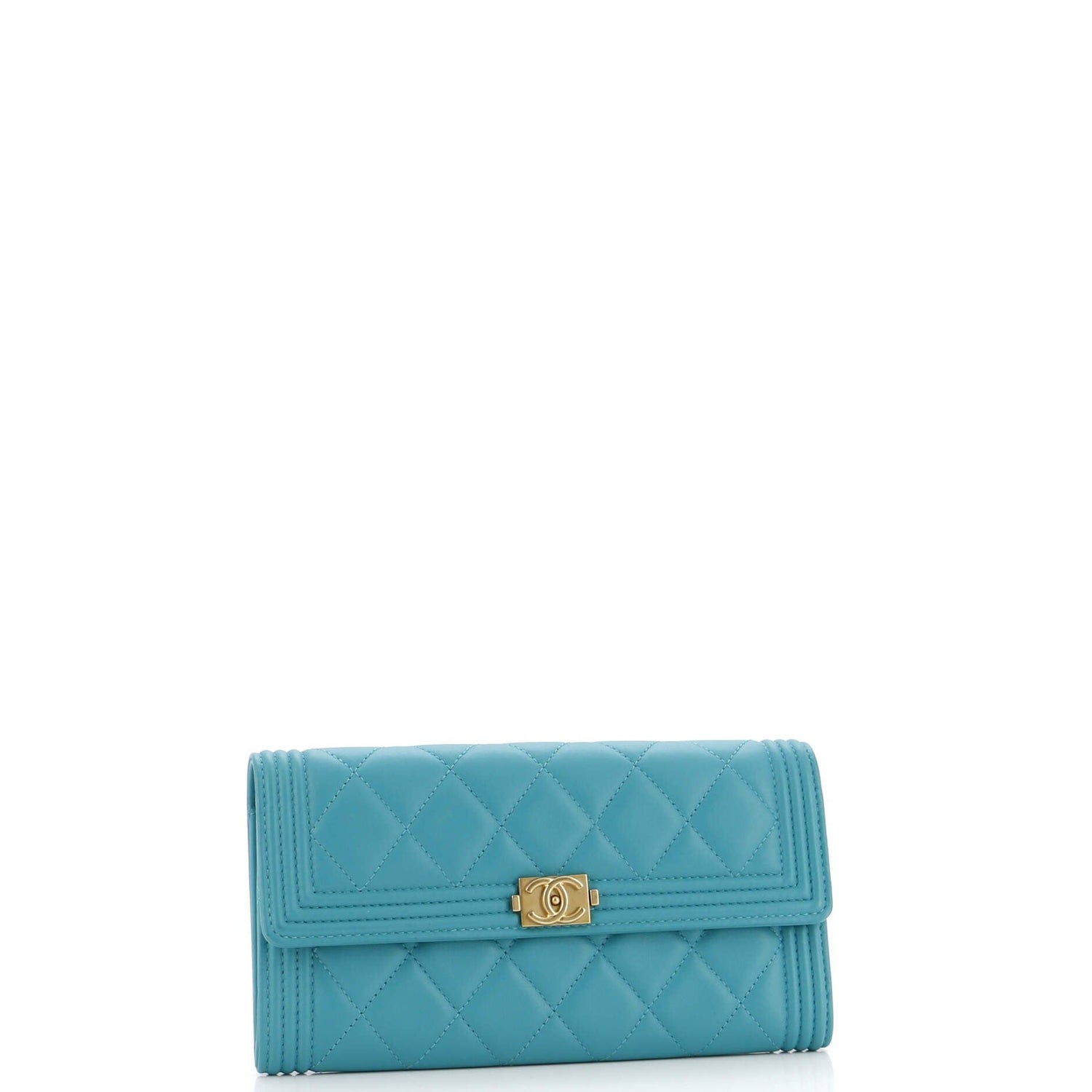 Chanel Boy Flap Wallet Quilted Lambskin Long