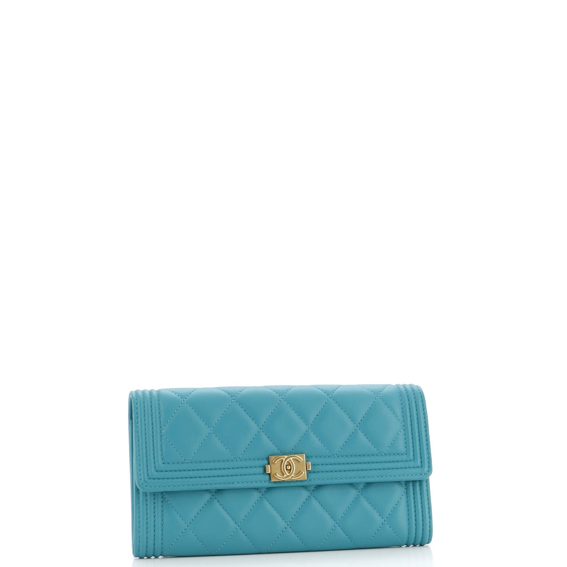 Chanel Boy Flap Wallet Quilted Lambskin Long