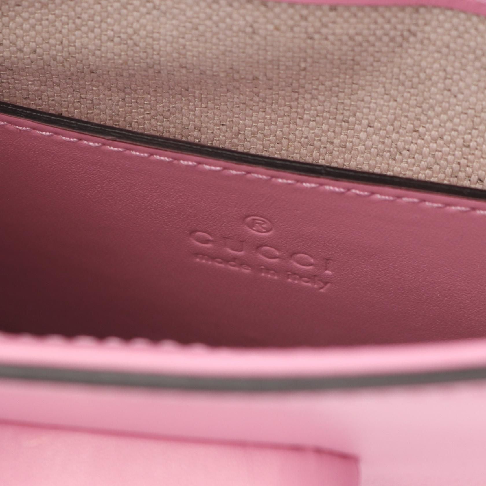 Gucci Bamboo Handbag Pink Leather 702106