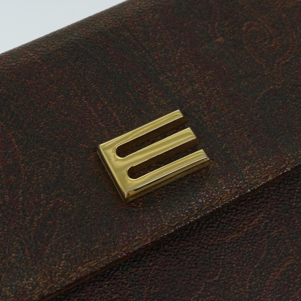 Etro Hand Bag Pvc Leather 2way Brown Auth