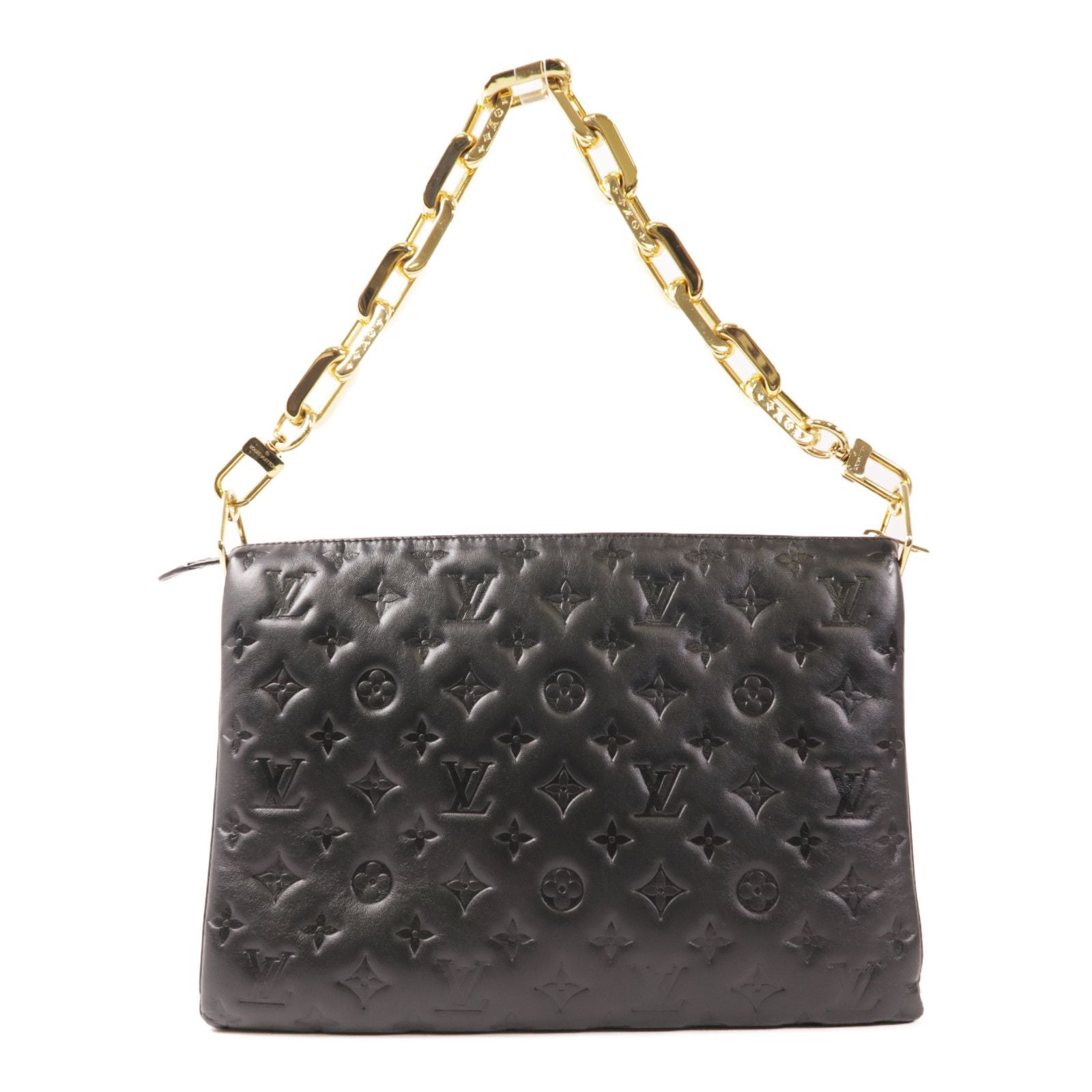 Louis Vuitton Sheepskin Leather Coussin Mm Golden Shoulder Bag Black Shoulder Bag M 57783