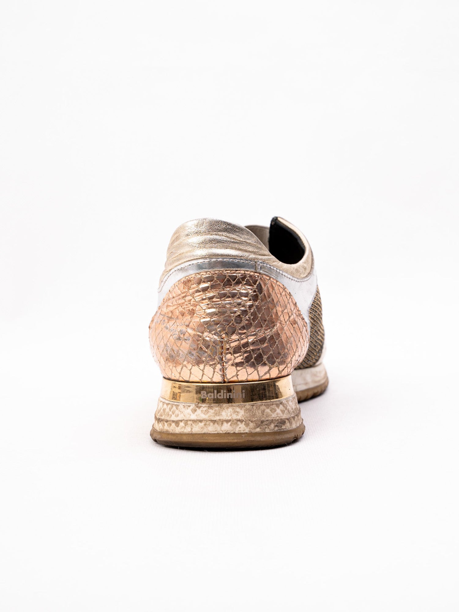 Good Baldinini Stylish Combined Textile Sneakers in Metallic Colors