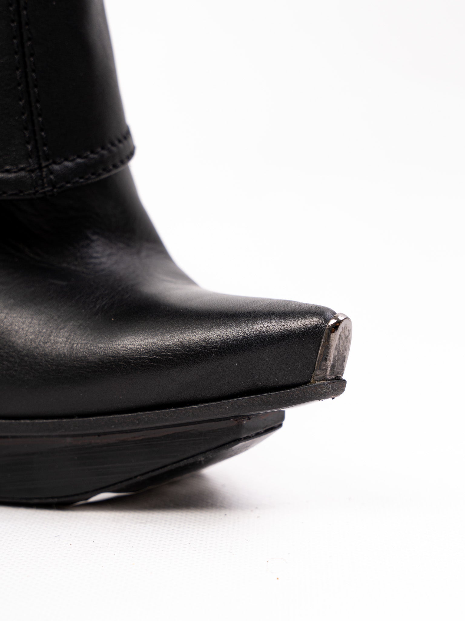 Excellent Gianmarco Lorenzi Black Cashmere Knee-High Stiletto Boots Size 36