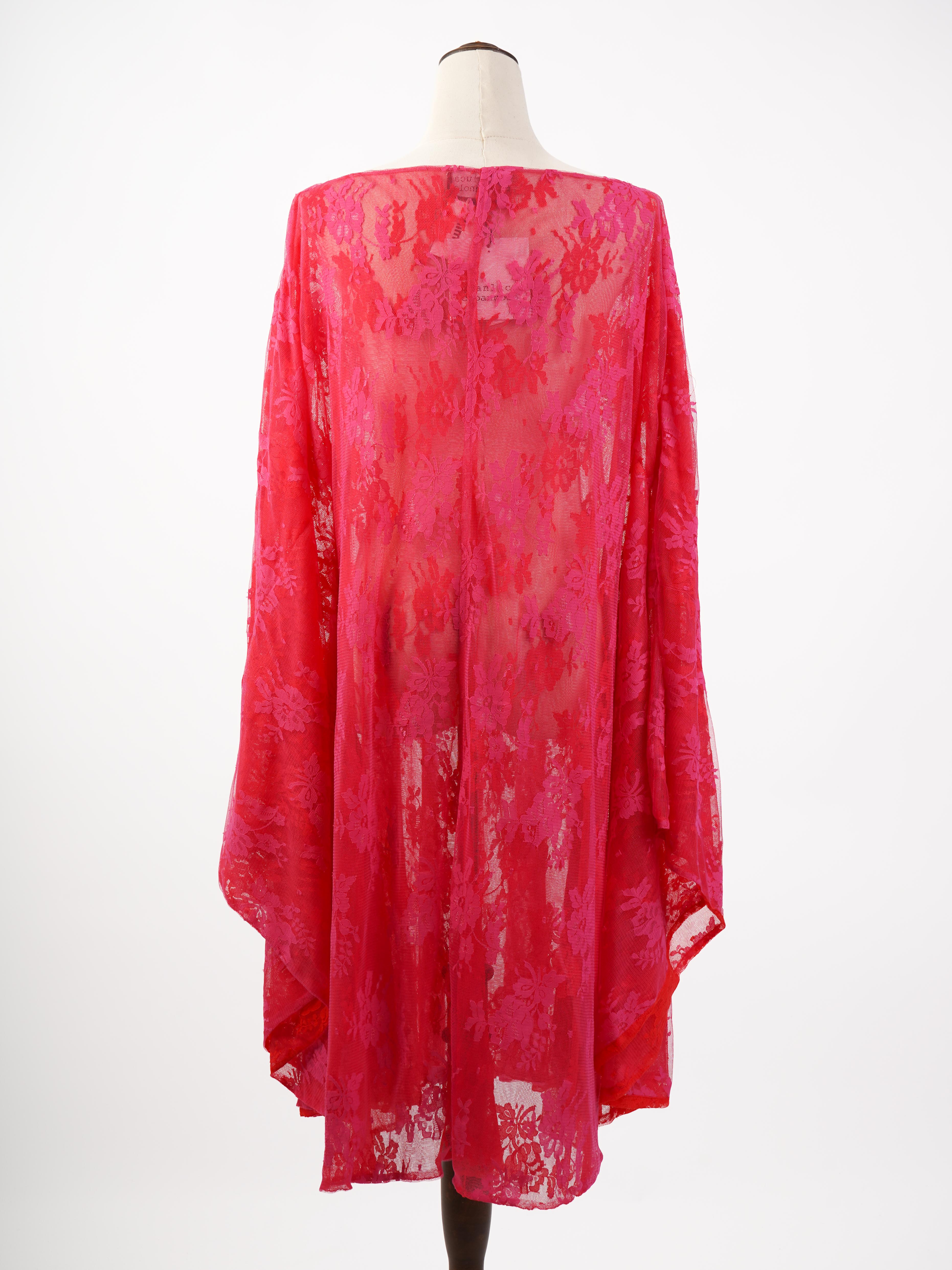 NEW Gianluca Capannolo Pink Silk Dress Size XL Floral Lace Design