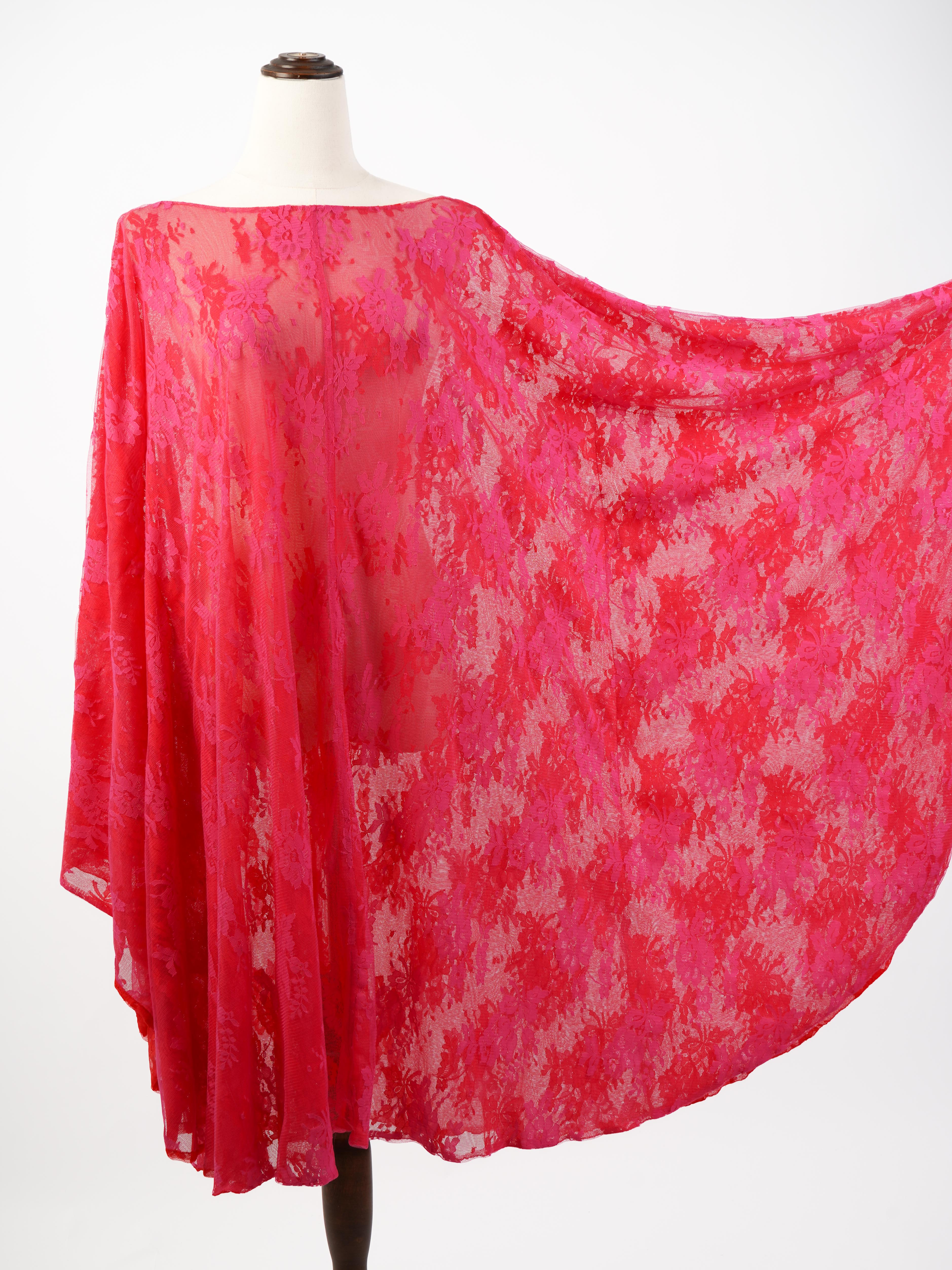 NEW Gianluca Capannolo Pink Silk Dress Size XL Floral Lace Design
