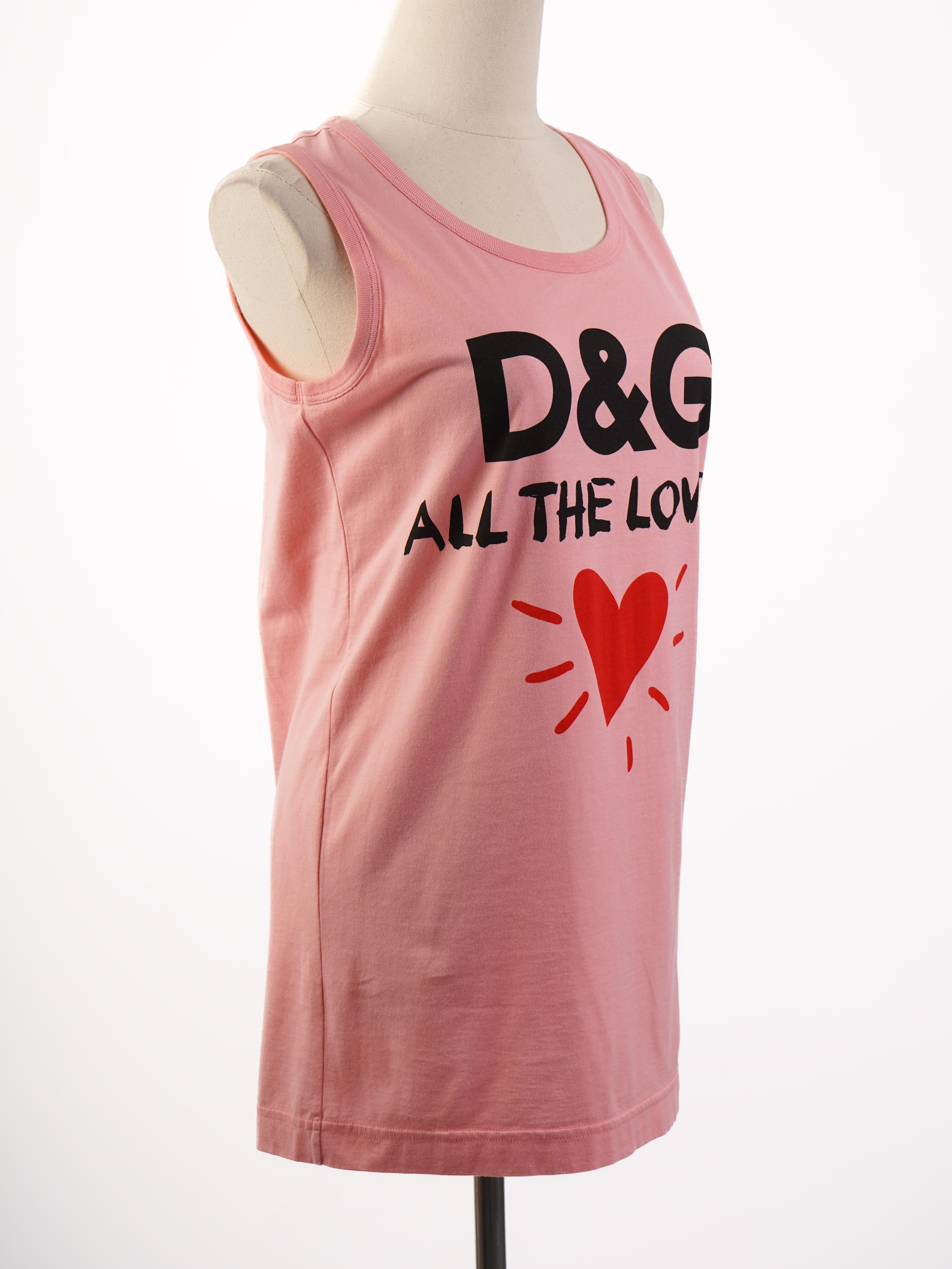 NEW Dolce Gabbana Pink Cotton Top XXS &