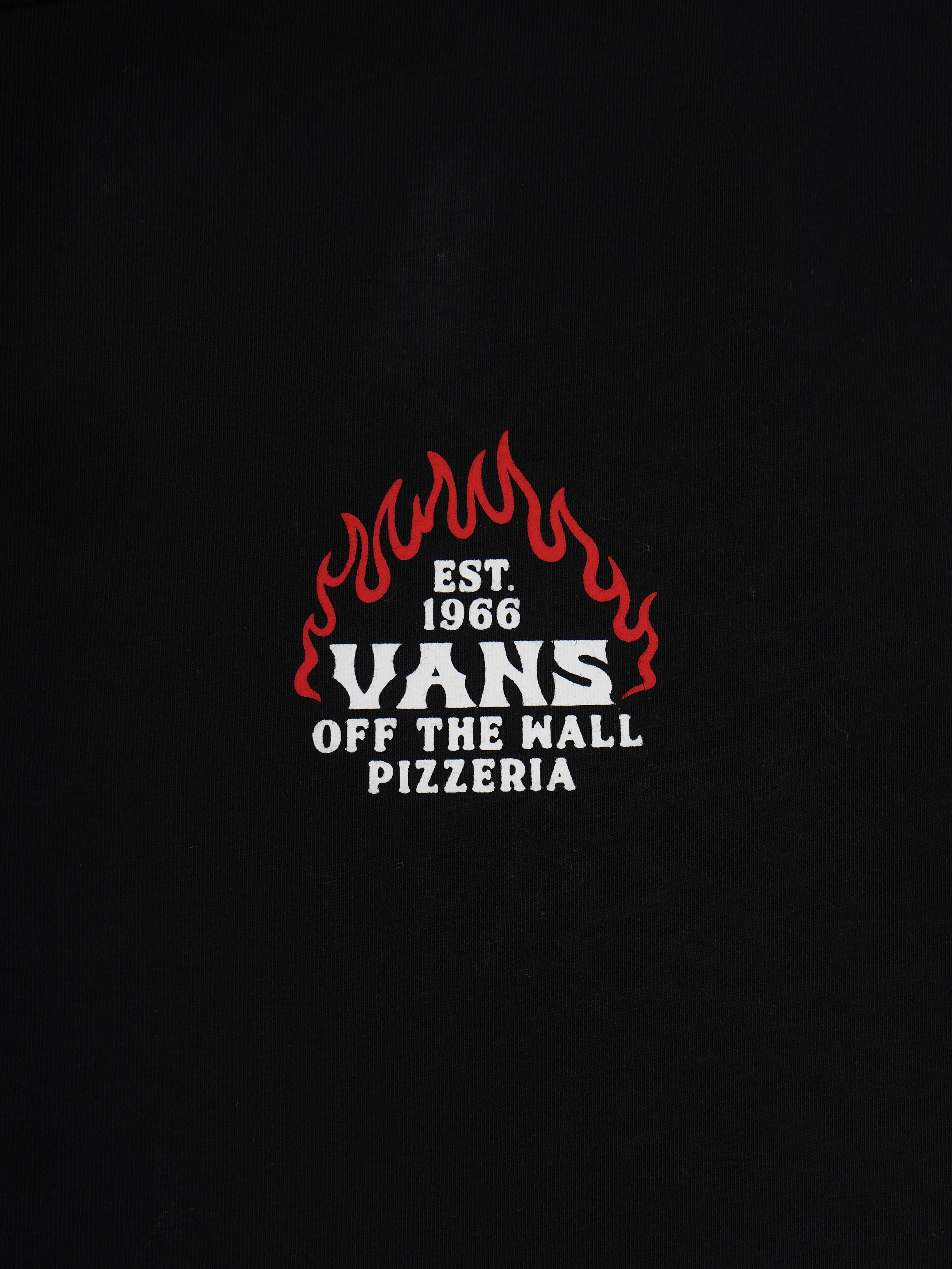 Excellent Vans Kids T-shirt Black Size 14 Off The Wall Pizzeria