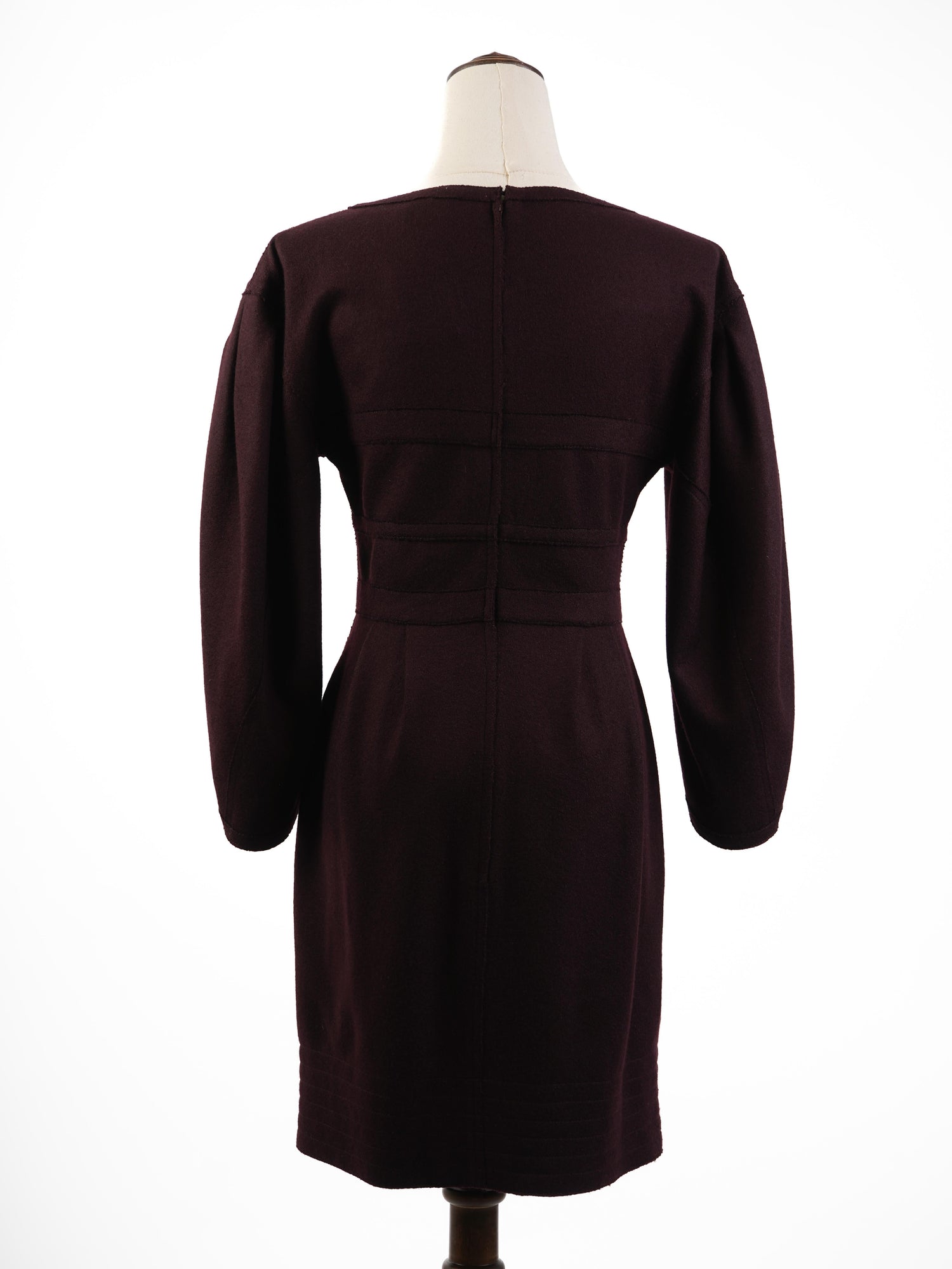 Excellent Fendi Purple Wool Dress Size M with Long Sleeves