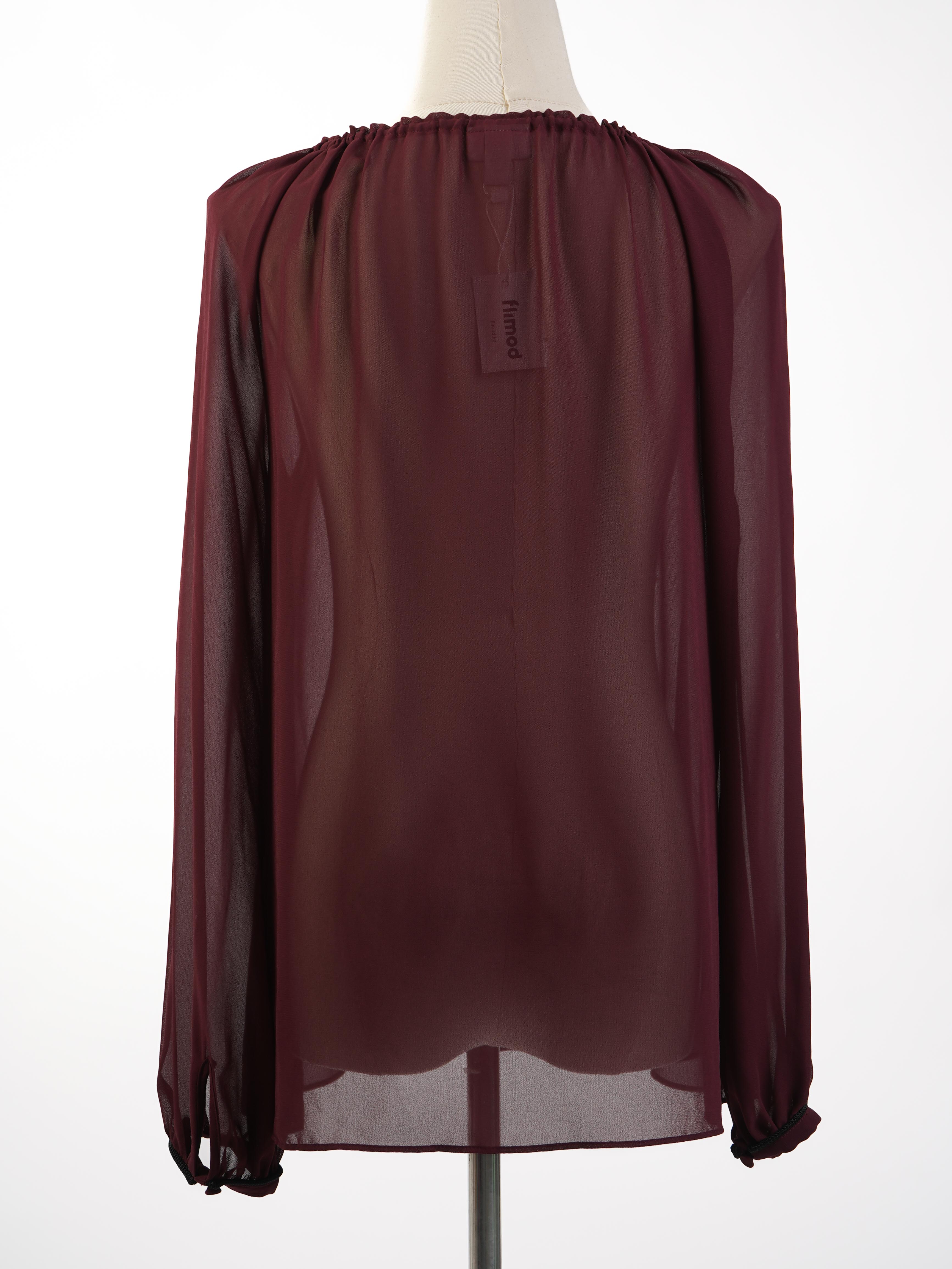 Altuzarra Red Cotton Blouse XS Excellent Condition with Embroidery