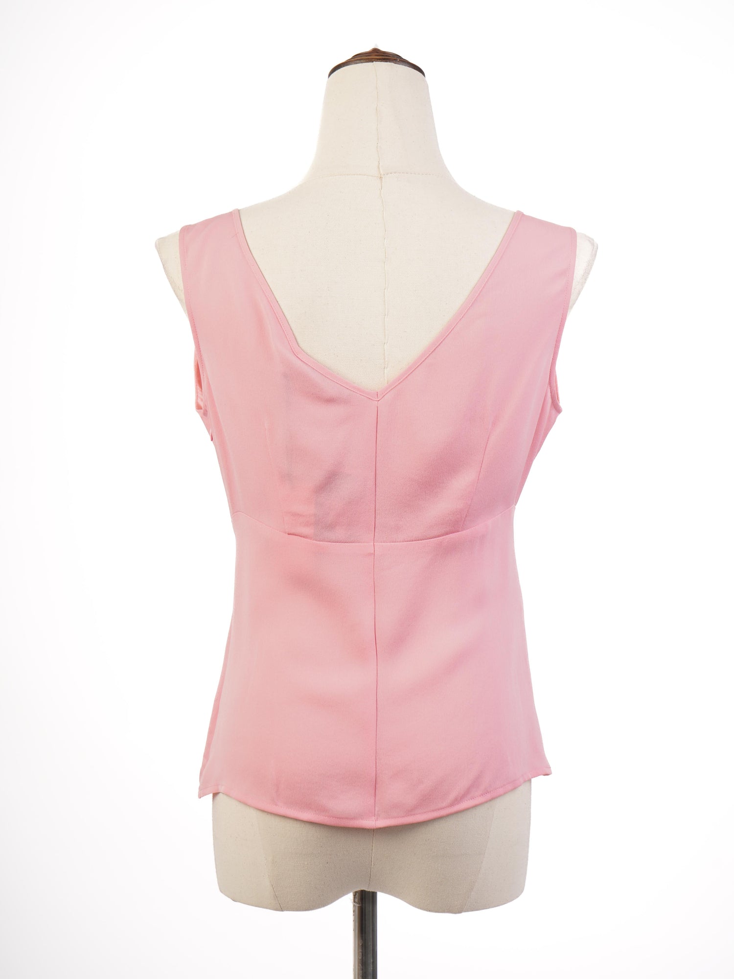 NEW Valentino Pink Sleeveless Blouse V-Neck Size M