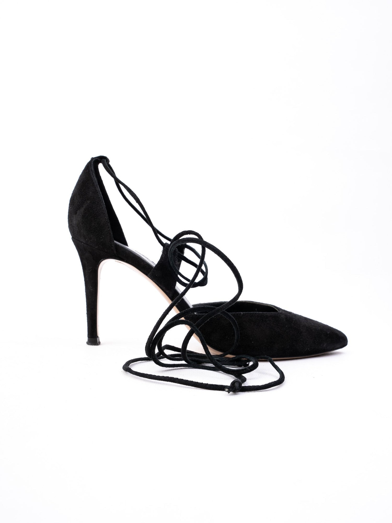 Fabio Rusconi Black Leather High-Heeled Shoes Size 35 Excellent