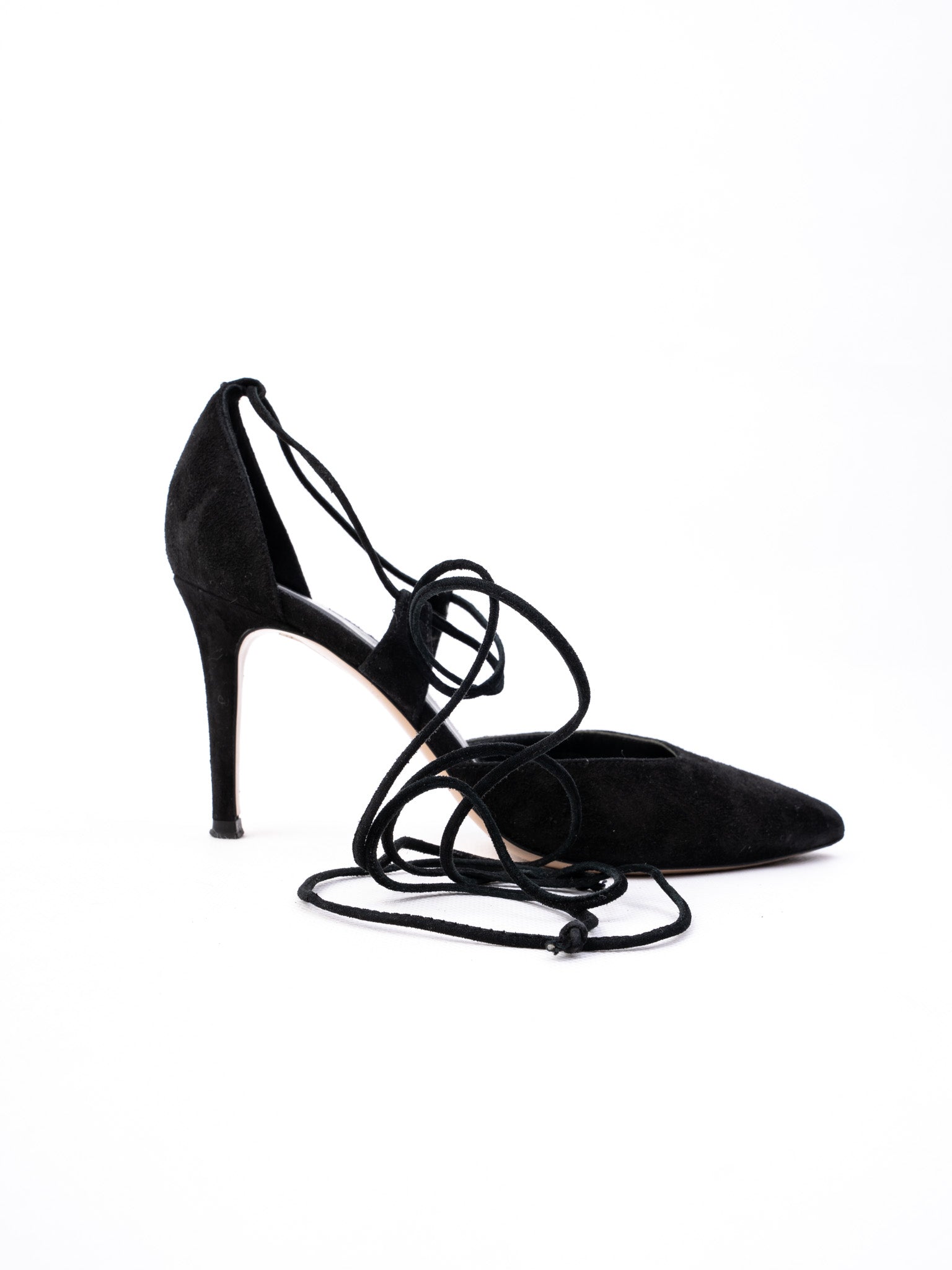 Fabio Rusconi Black Leather High-Heeled Shoes Size 35 Excellent