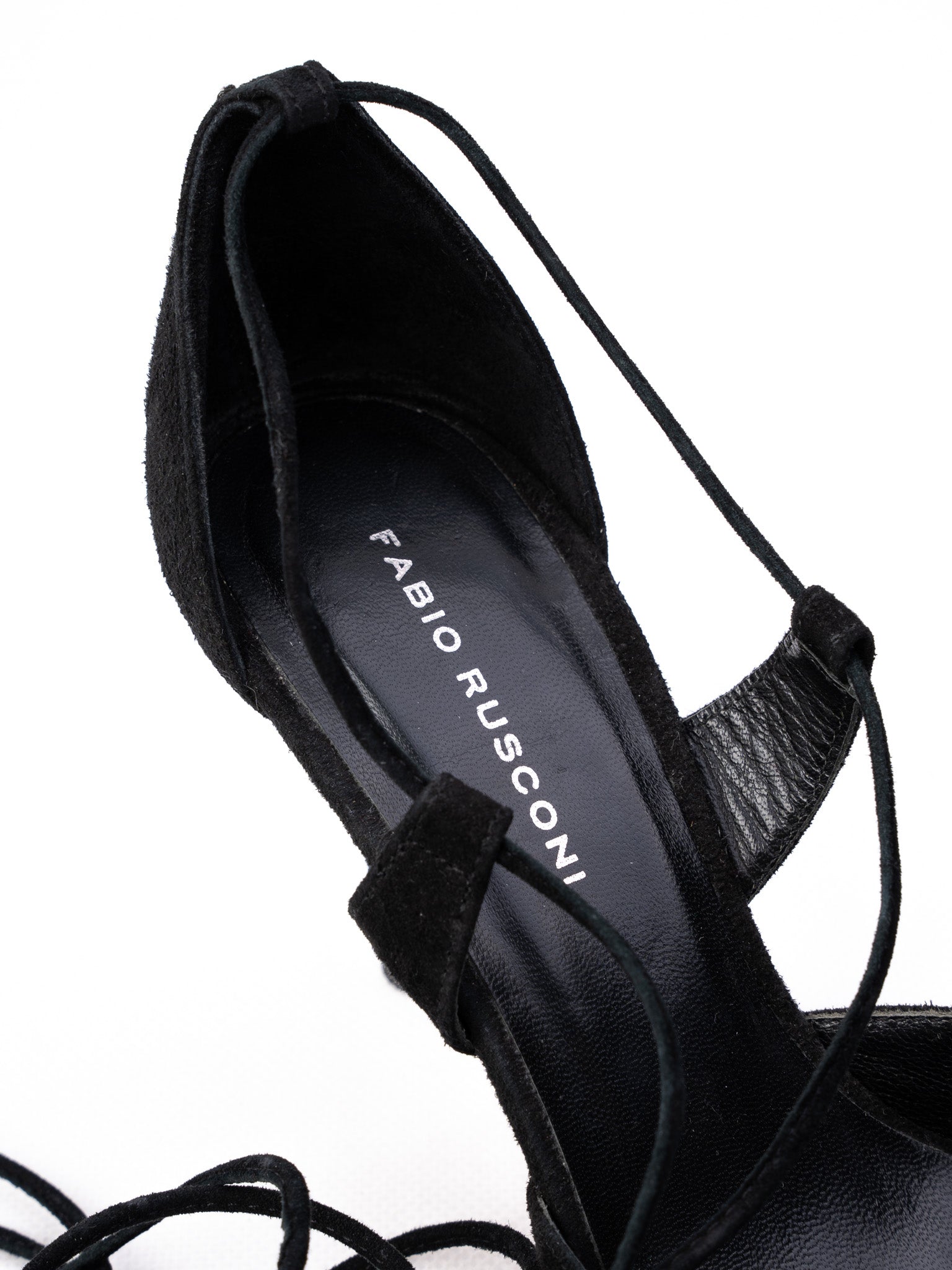 Fabio Rusconi Black Leather High-Heeled Shoes Size 35 Excellent