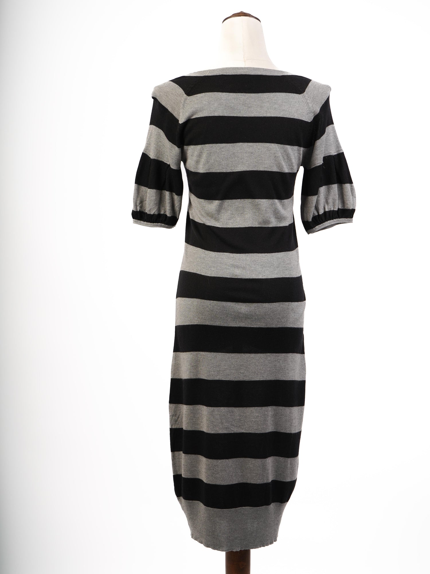 Excellent Weekend MaxMara Black Gray Striped Dress Size S