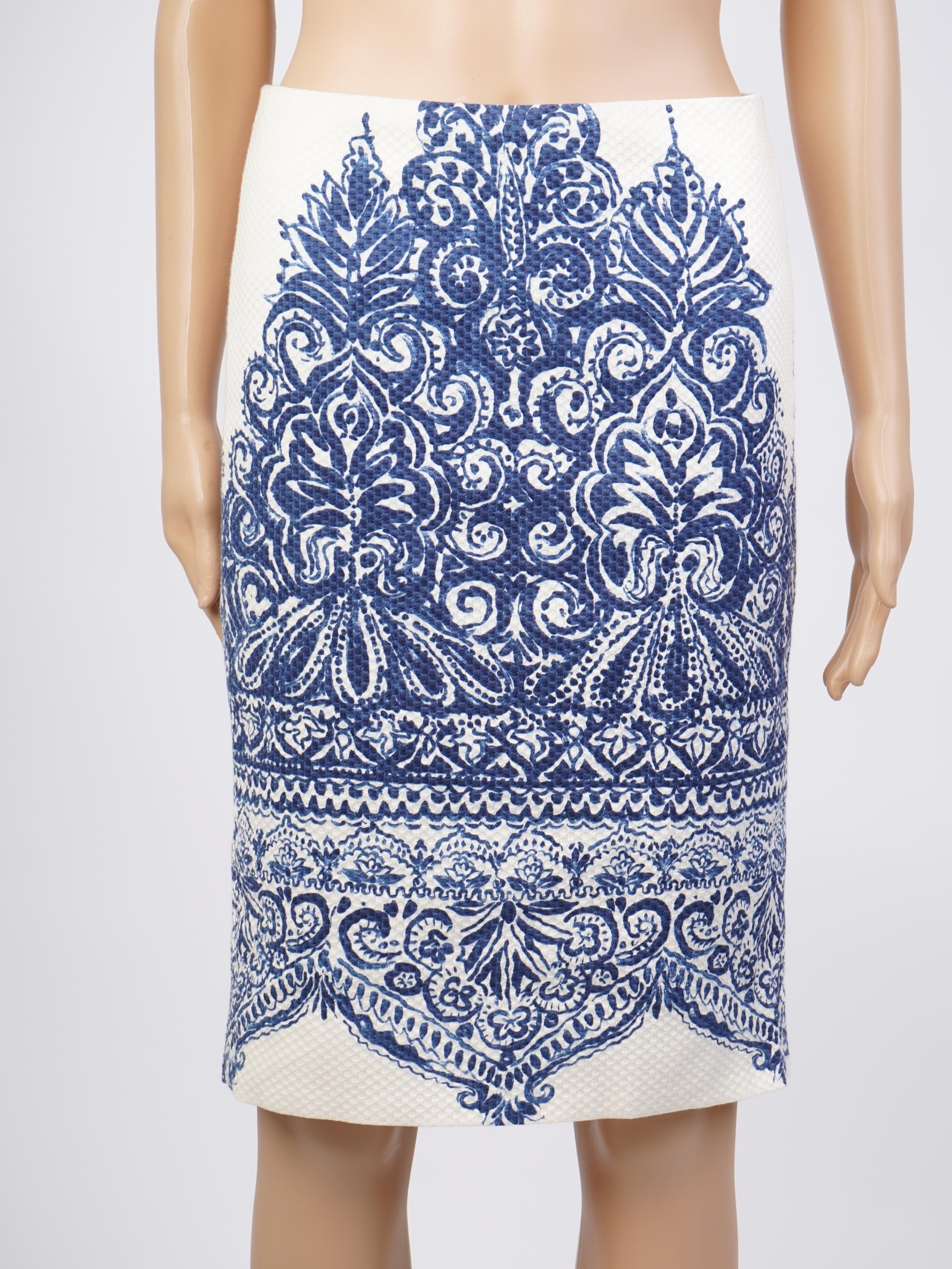 Excellent J. Crew Knee-Length Pencil Skirt Floral Design Size S