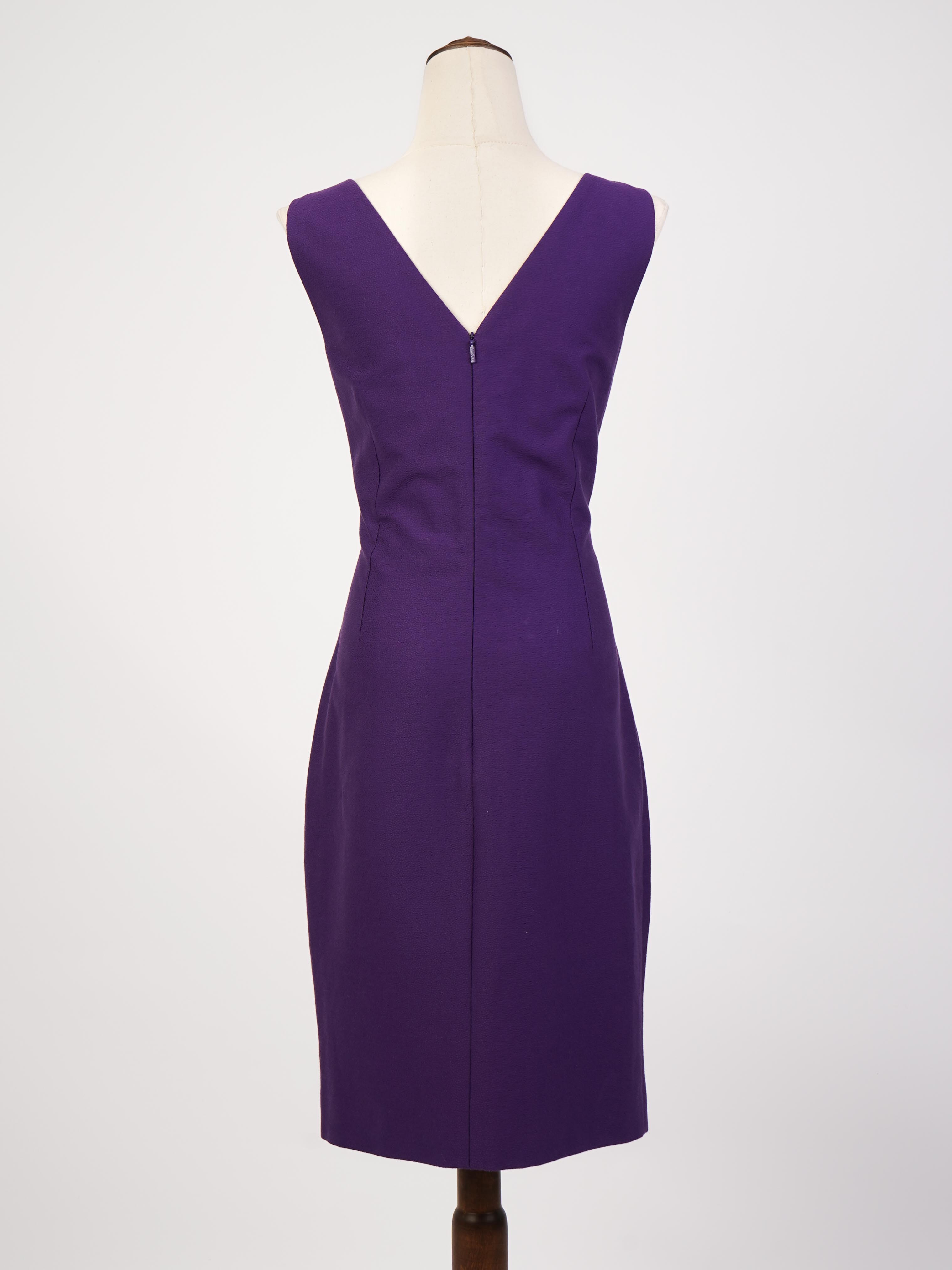 Excellent Versace Women’s Purple Cotton Suit Size M Blazer & Skirt