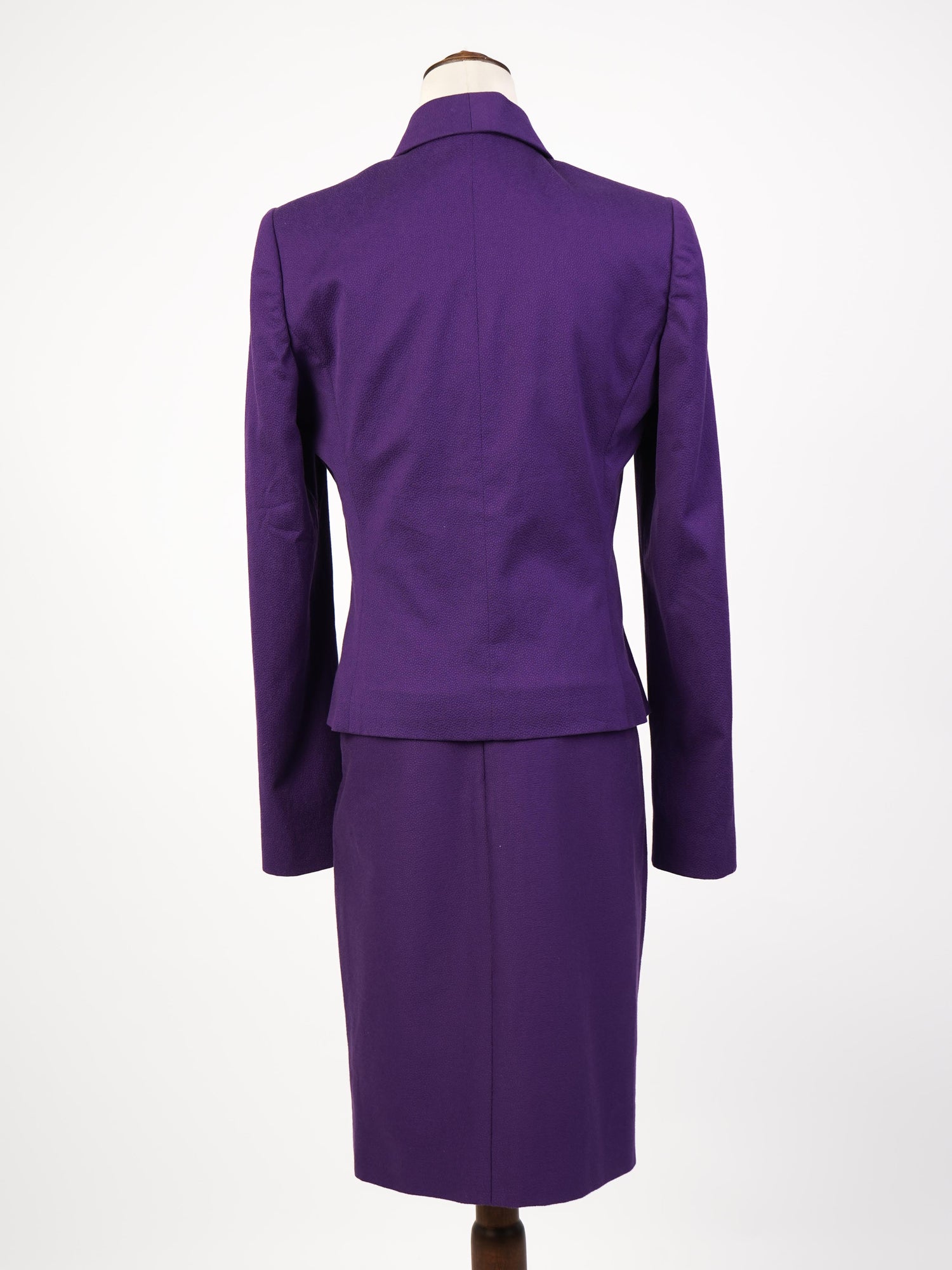 Excellent Versace WomenÕs Purple Cotton Suit Size M Blazer & Skirt
