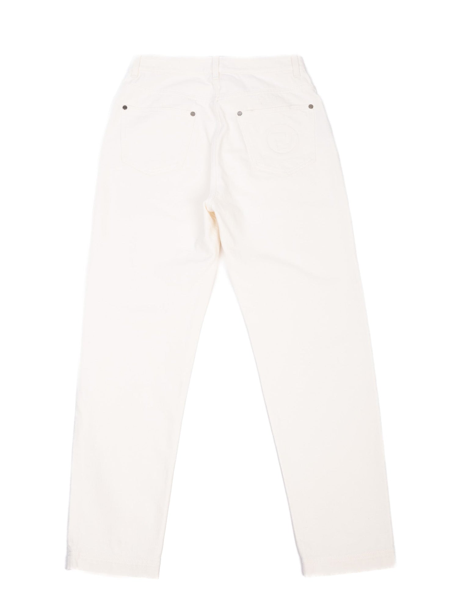 Excellent Fendi White Jeans Women Size M Five-Pocket Design