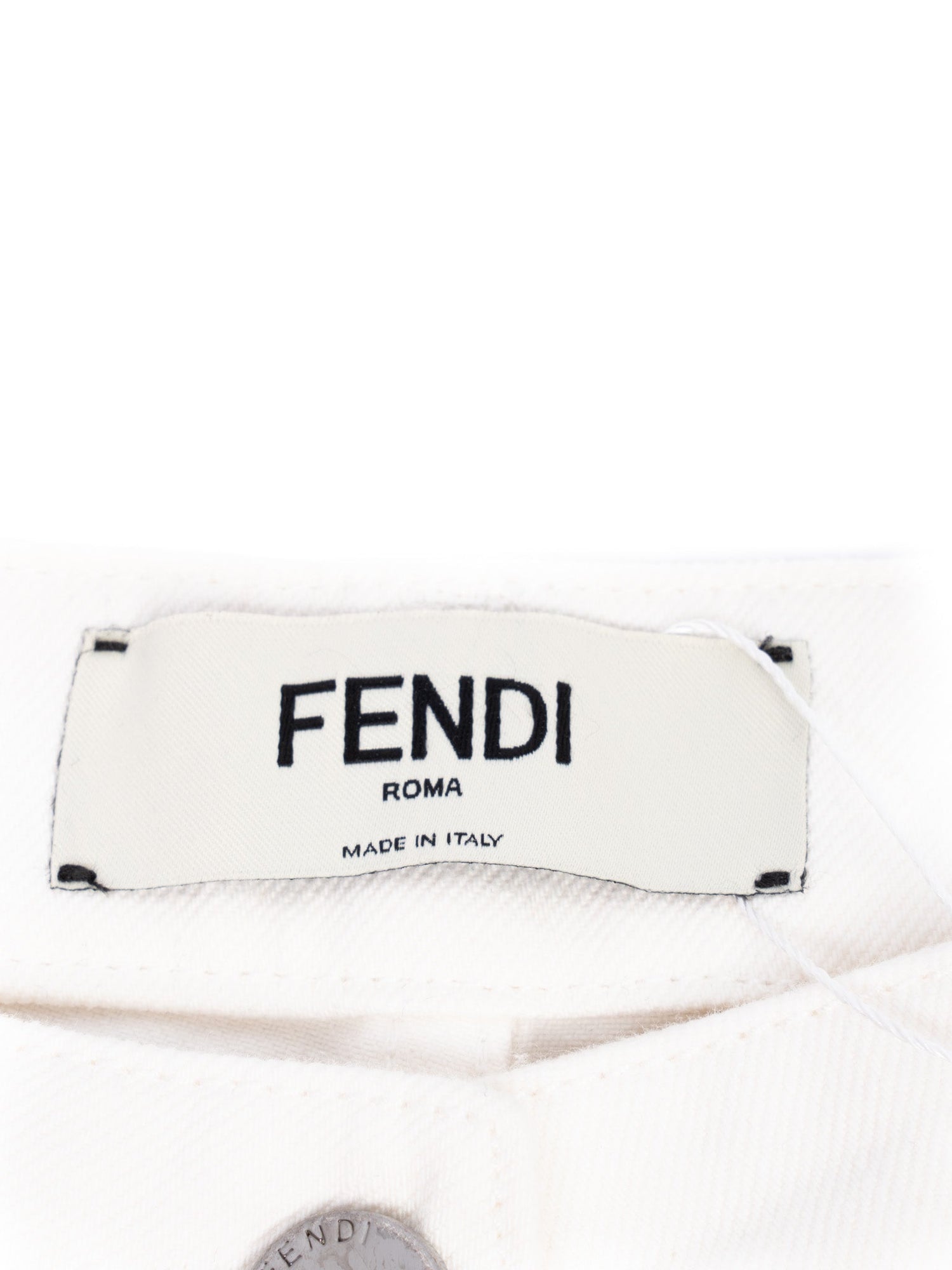 Excellent Fendi White Jeans Women Size M Five-Pocket Design