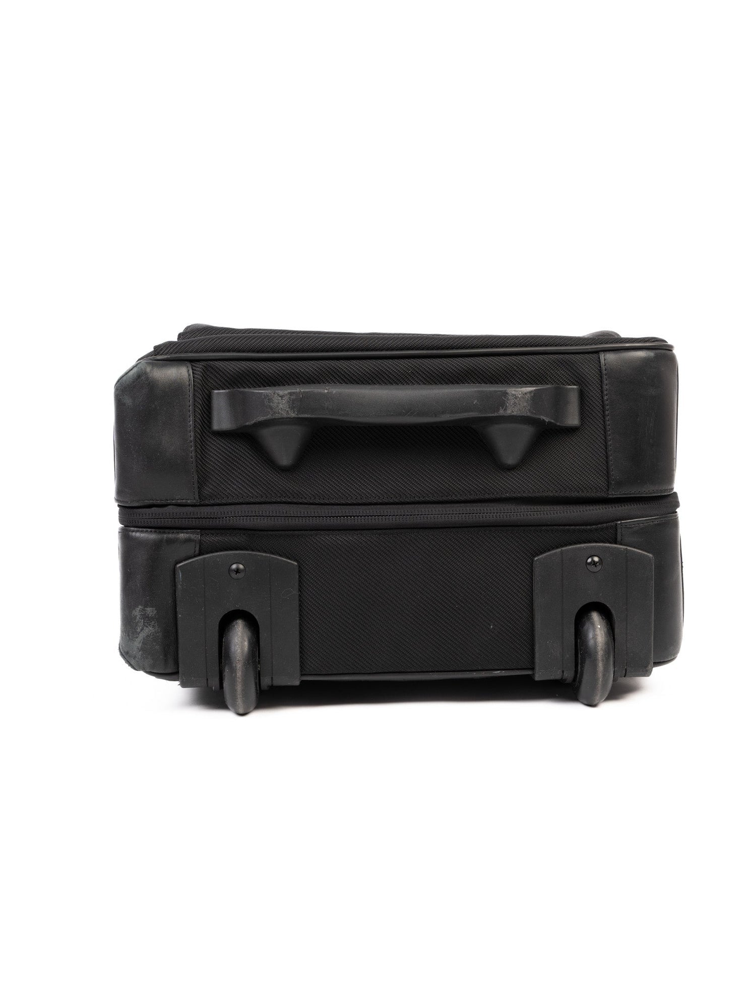 Excellent Zero Halliburton Black Leather Rolling Suitcase