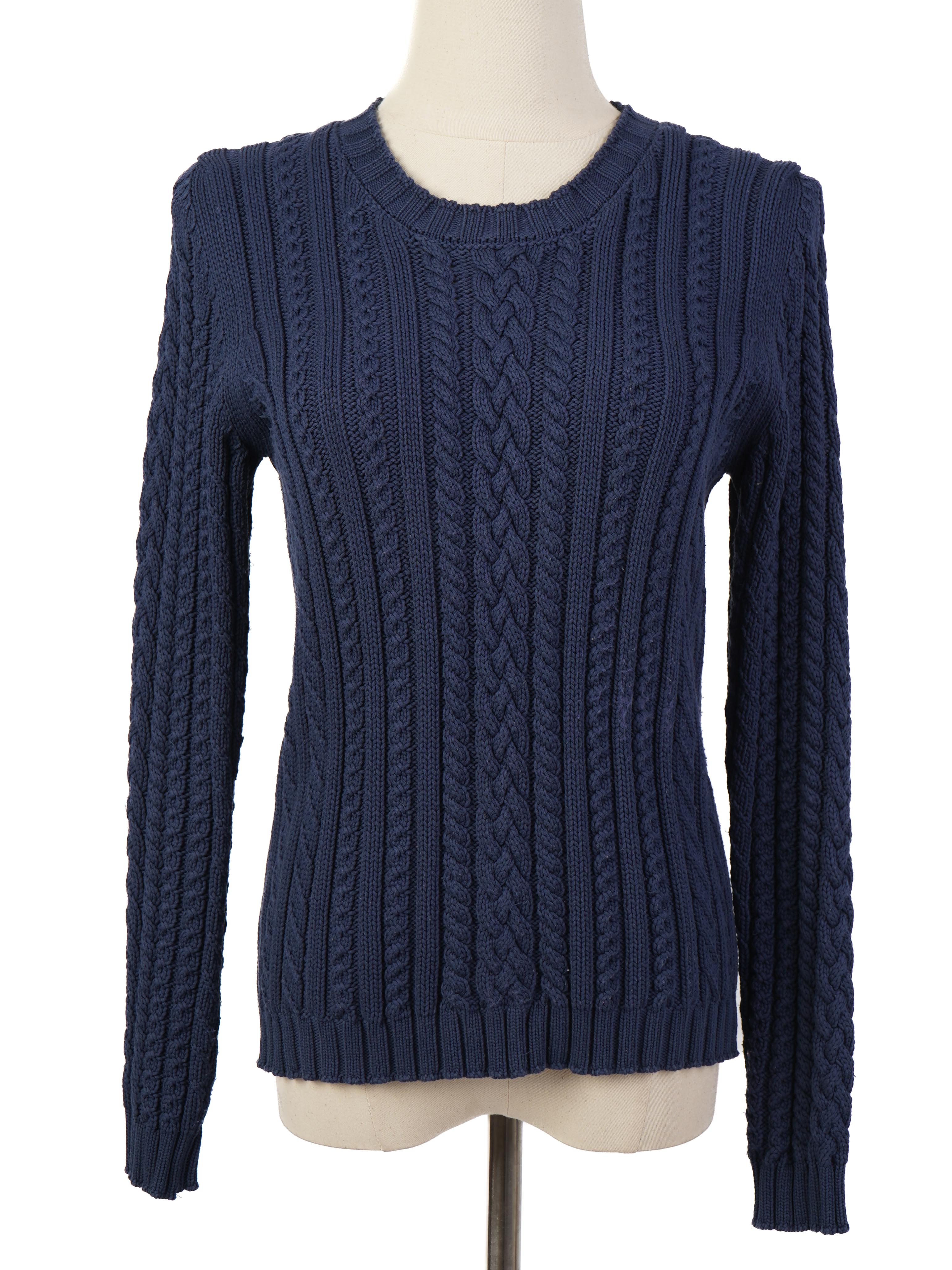 Excellent Weekend MaxMara Cable Knit Sweater Blue Wool Women&