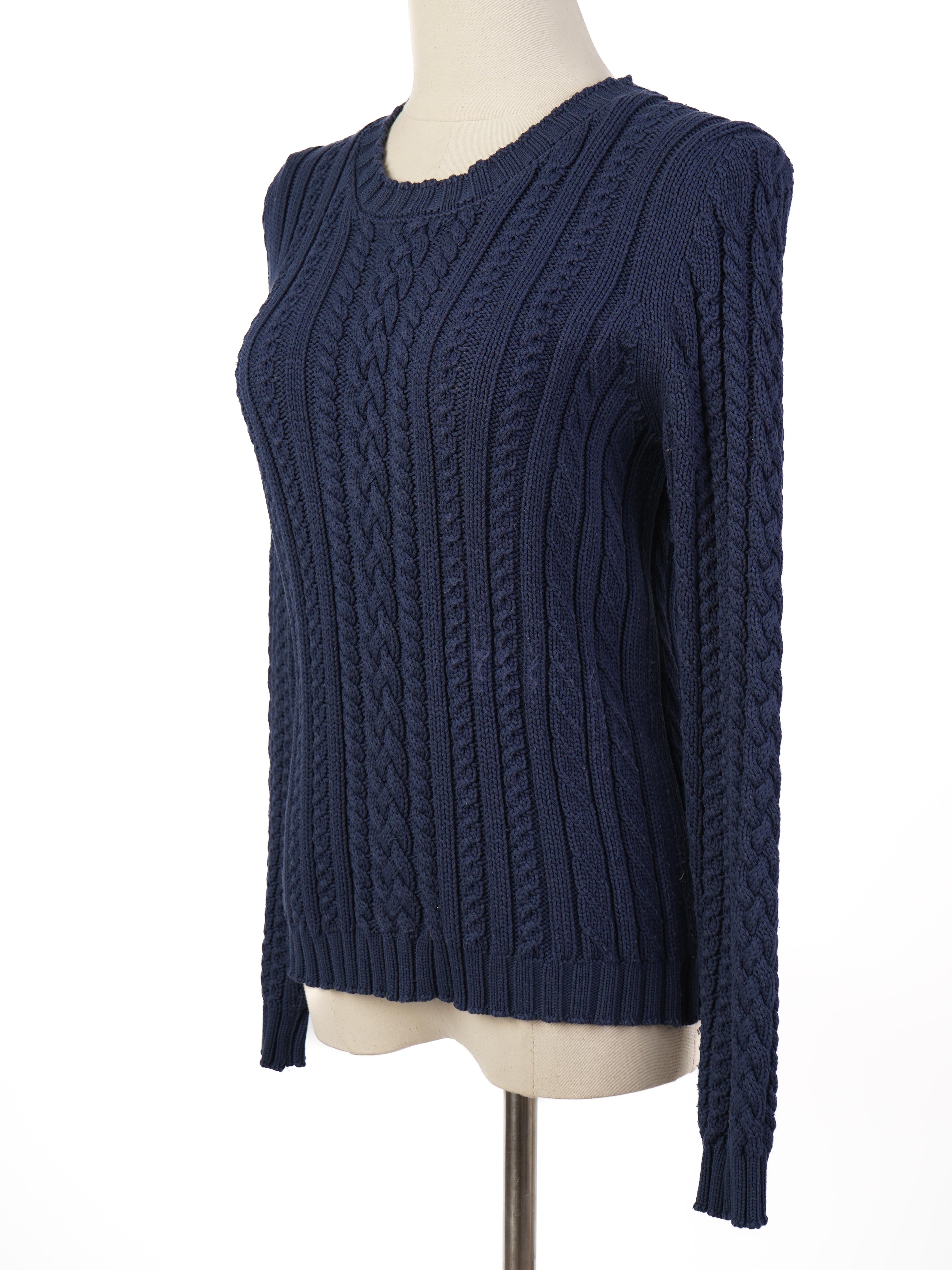 Excellent Weekend MaxMara Cable Knit Sweater Blue Wool Women&