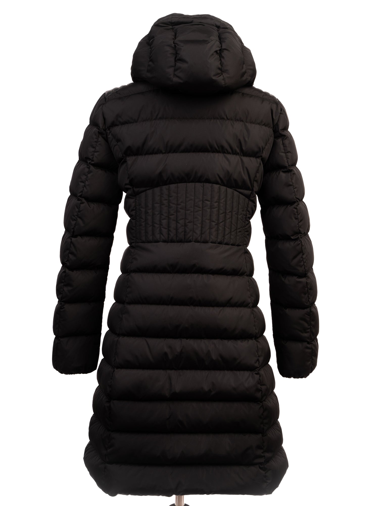 Moncler Black Long Winter Coat M Excellent Condition Nylon