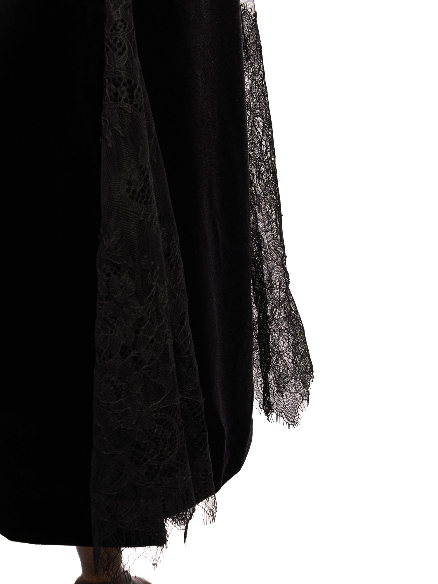 Excellent 12storeez Black Long-Sleeved Dress Size M with Lace Details