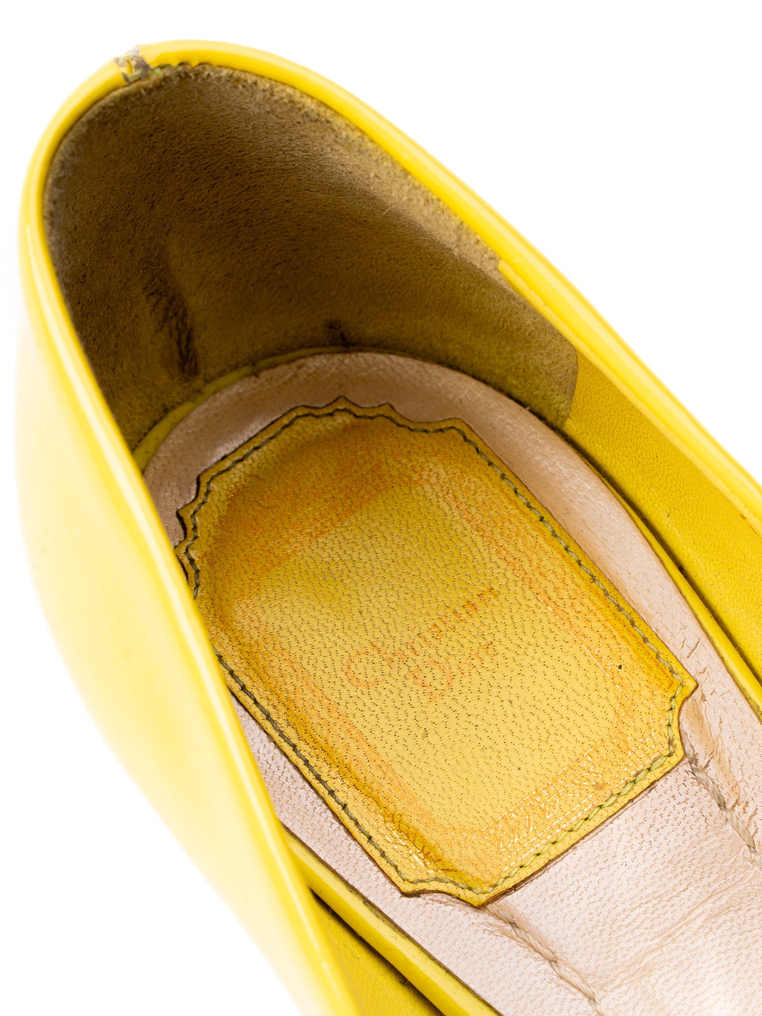 Excellent Dior Yellow Leather High Heels Size 38 with Peep-Toe