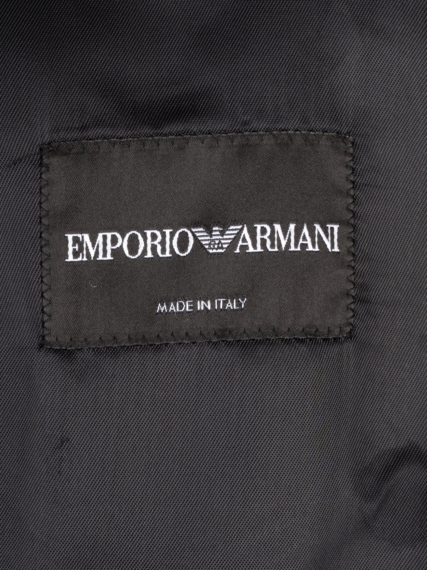 Excellent Emporio Armani Black Wool Overcoat Size L