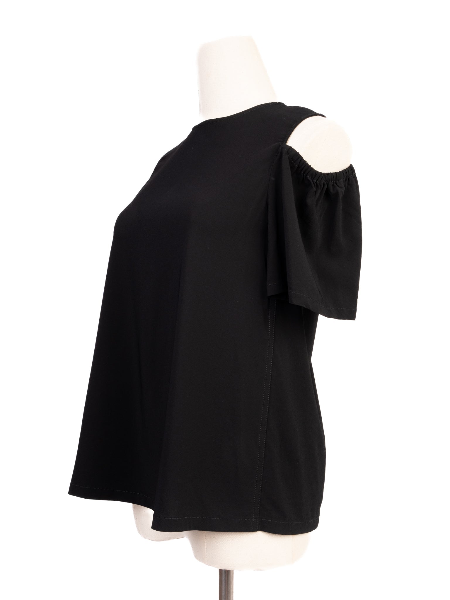 Marella Black Cold Shoulder Top Viscose Size S Excellent Condition