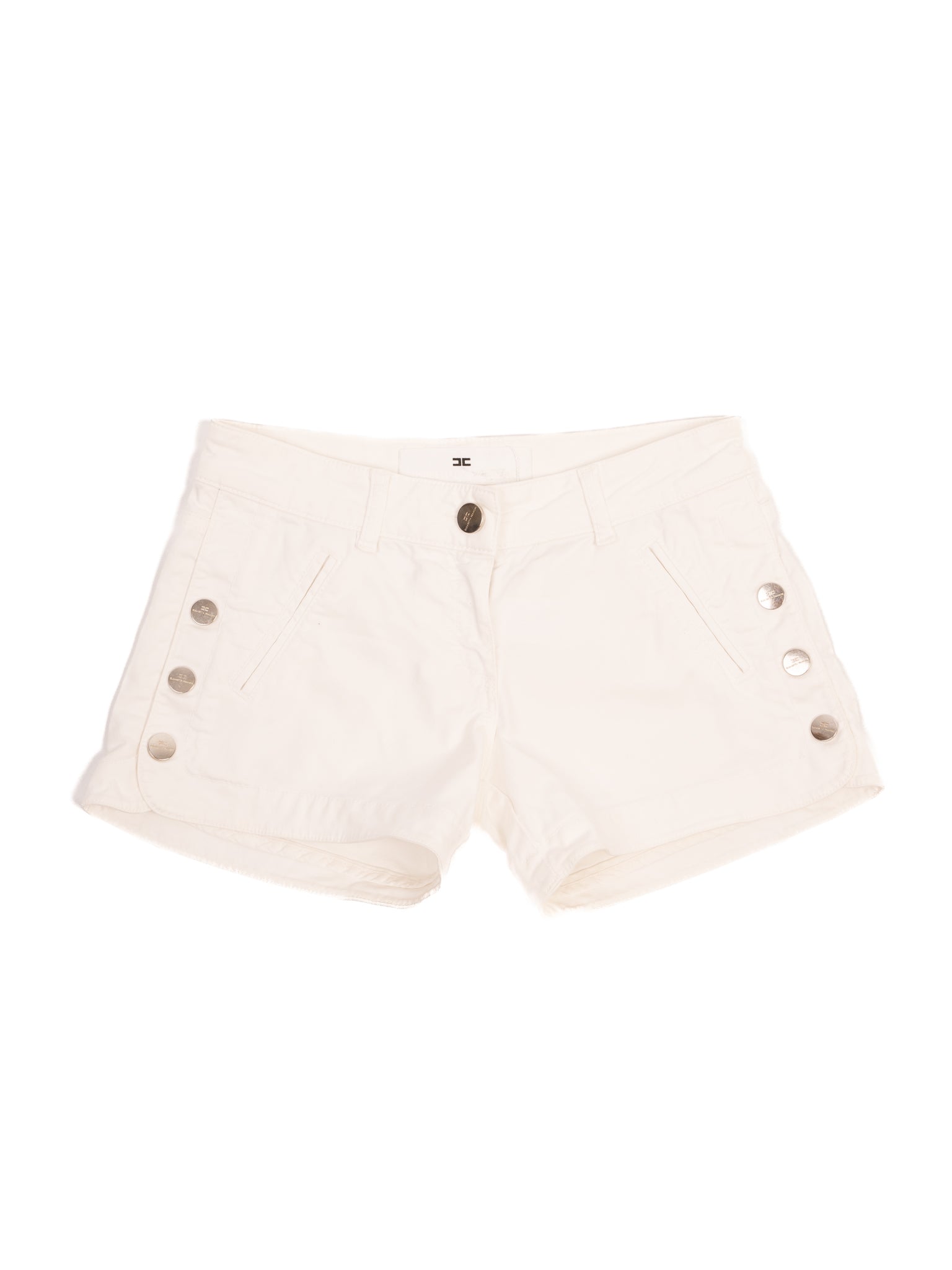 Elisabetta Franchi White Cotton Shorts Size S Excellent Condition
