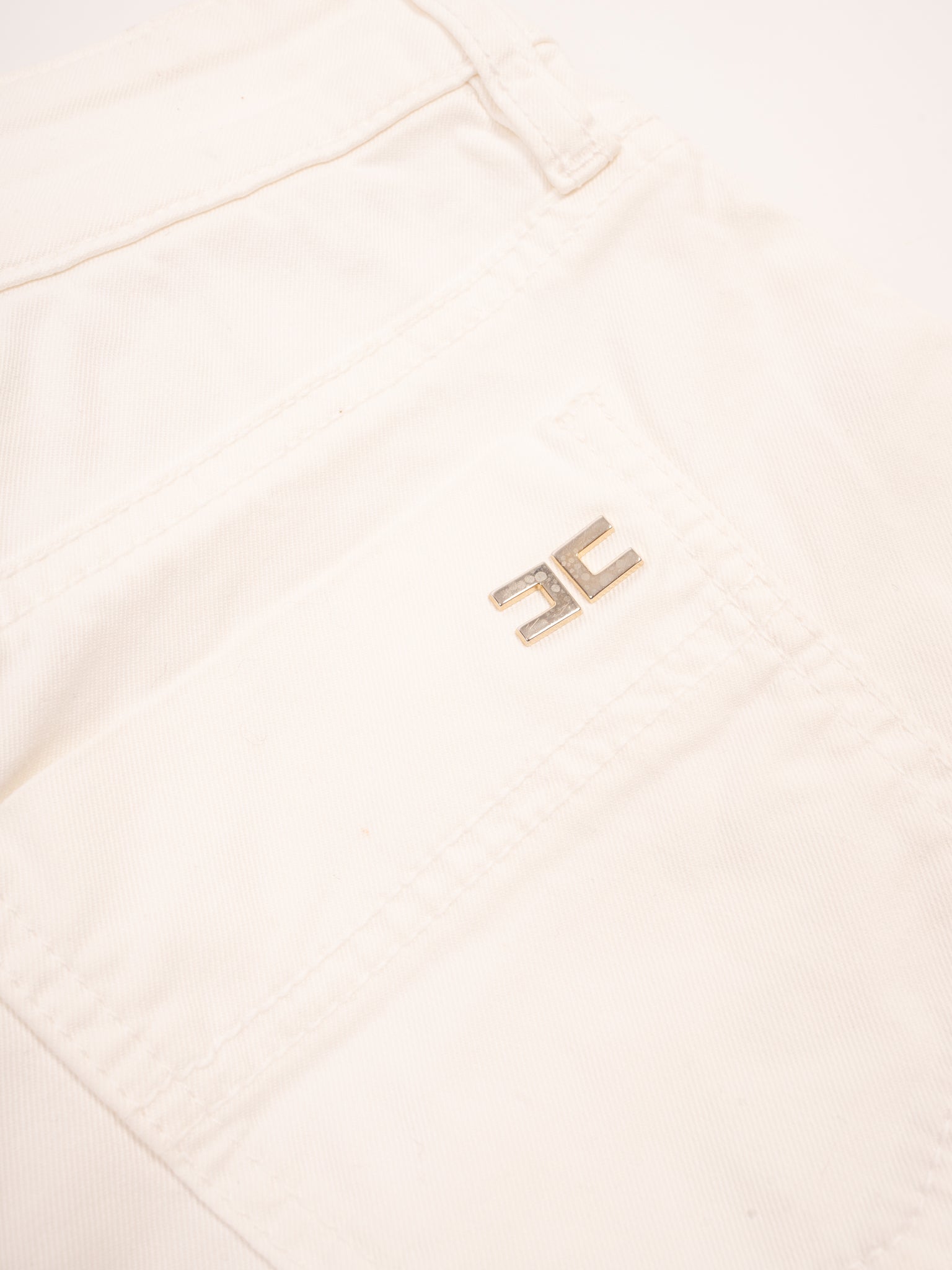 Elisabetta Franchi White Cotton Shorts Size S Excellent Condition