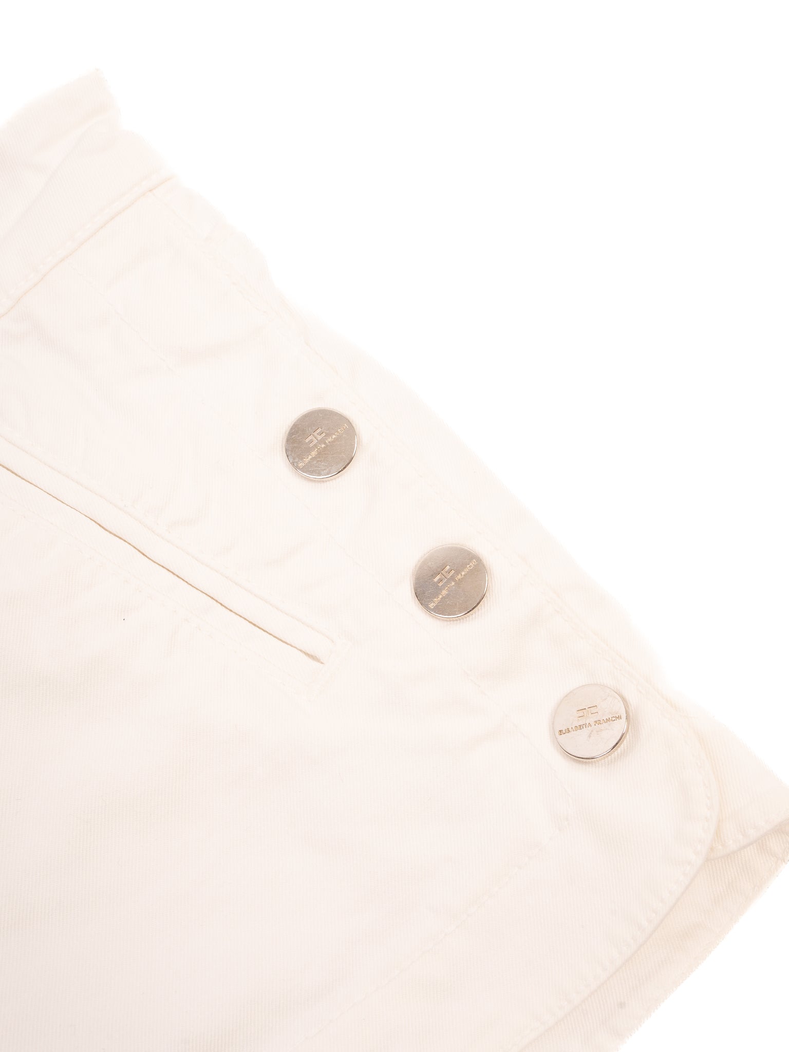 Elisabetta Franchi White Cotton Shorts Size S Excellent Condition